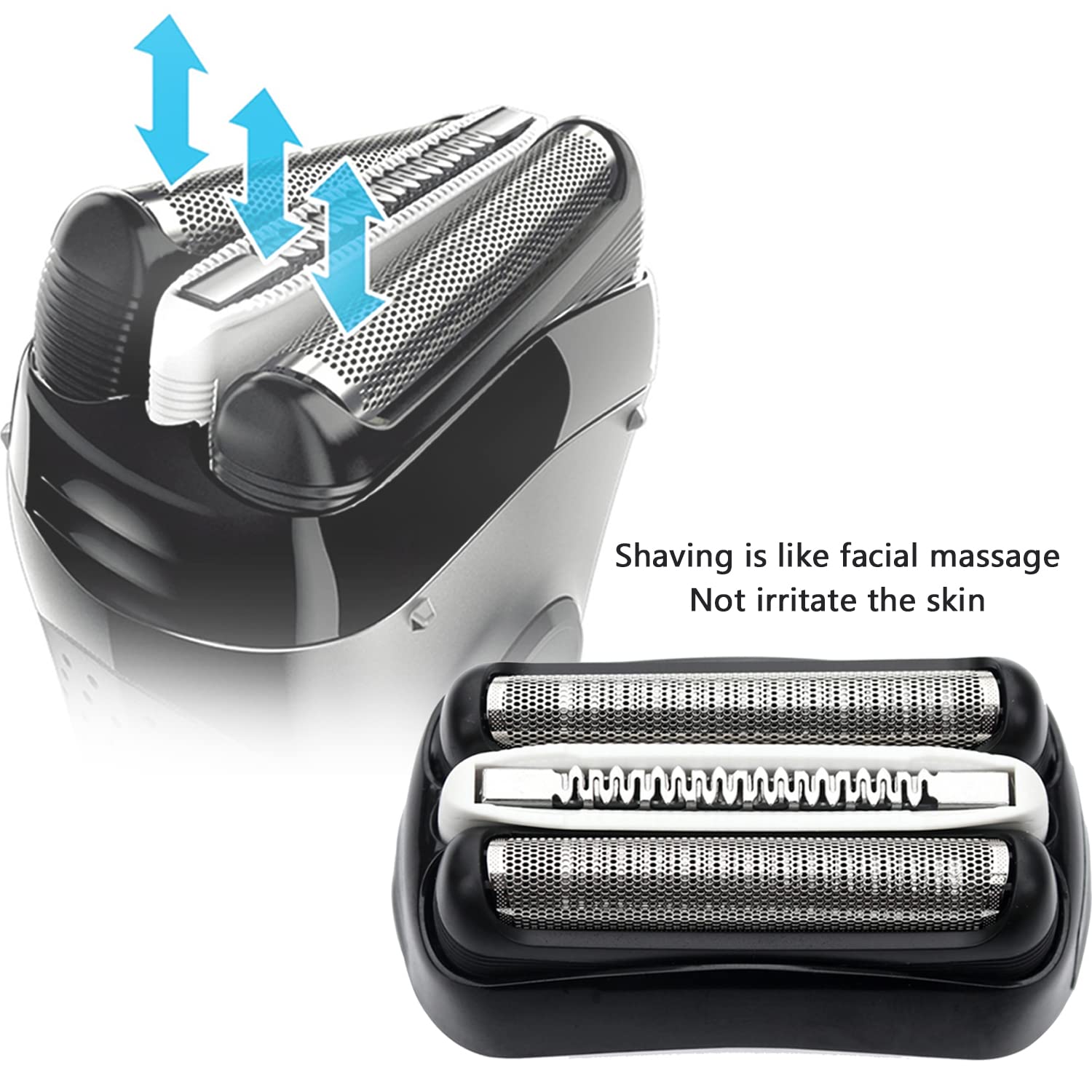 2Pcs 21B Series 3 Shaver Replacement Head Foil & Cutter Accessory For Braun S3, Compatible With Braun 3040S 300S 3010S 320S 3030