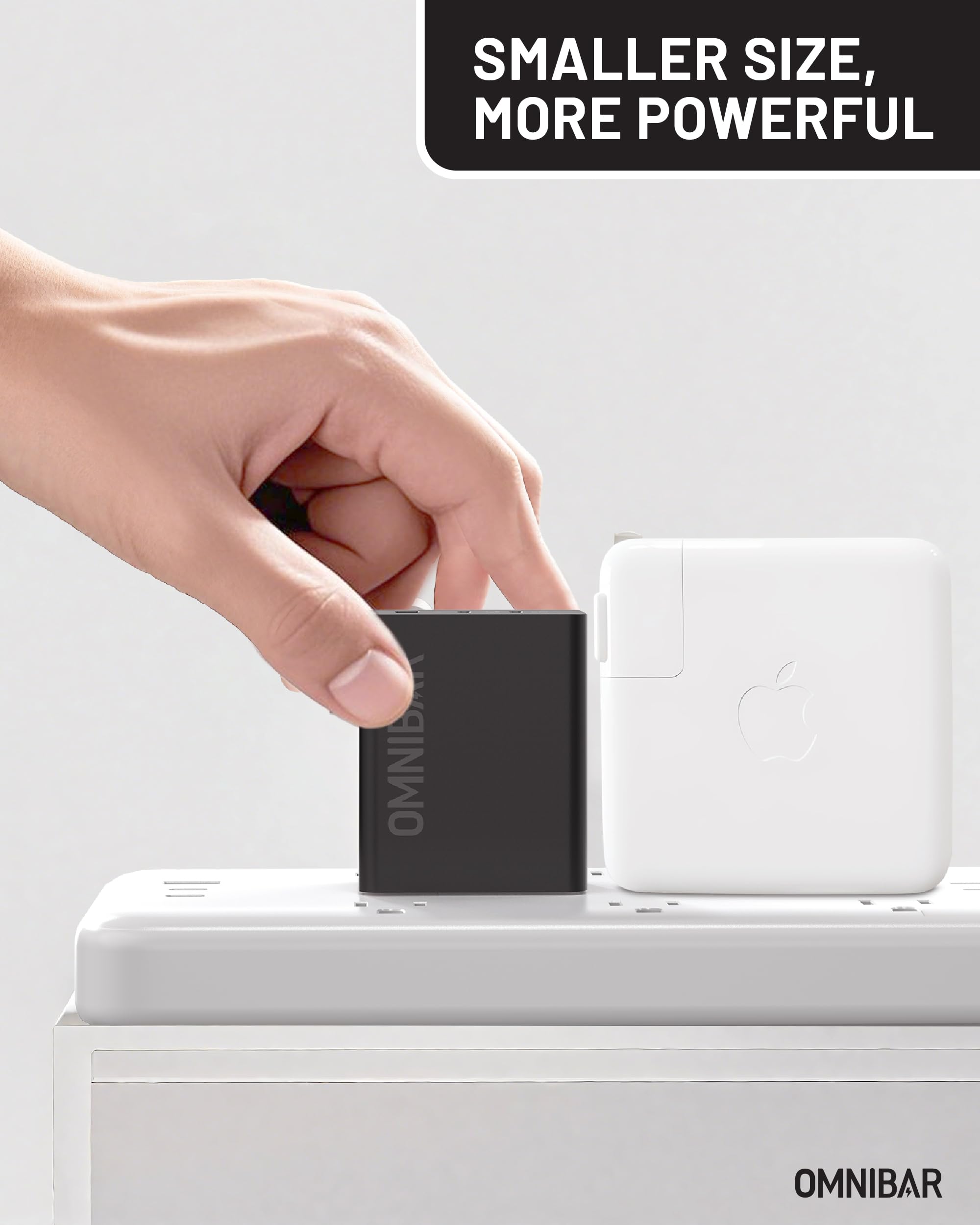 Omnibar 65W Usb C Charger, 3-Port Gan Foldable Fast Wall Charger Block,Pd3.0 Pps Usb-C Power Adapter For Macbook Pro/Air, Dell X