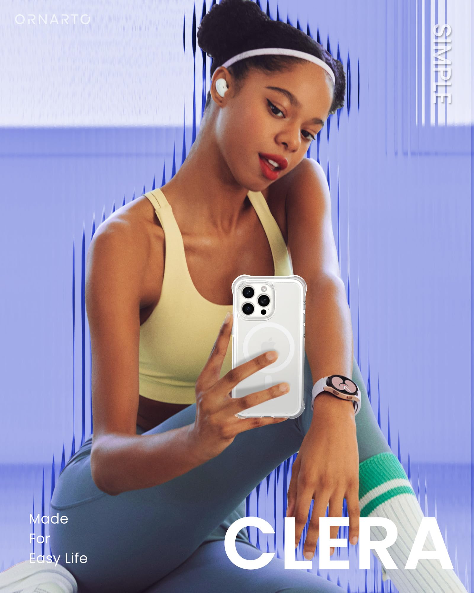 Ornarto Air Case For Iphone 15 Pro Max Clear, Compatible With Magsafe, Military Grade Drop Protection Cover With Built In Air Wh