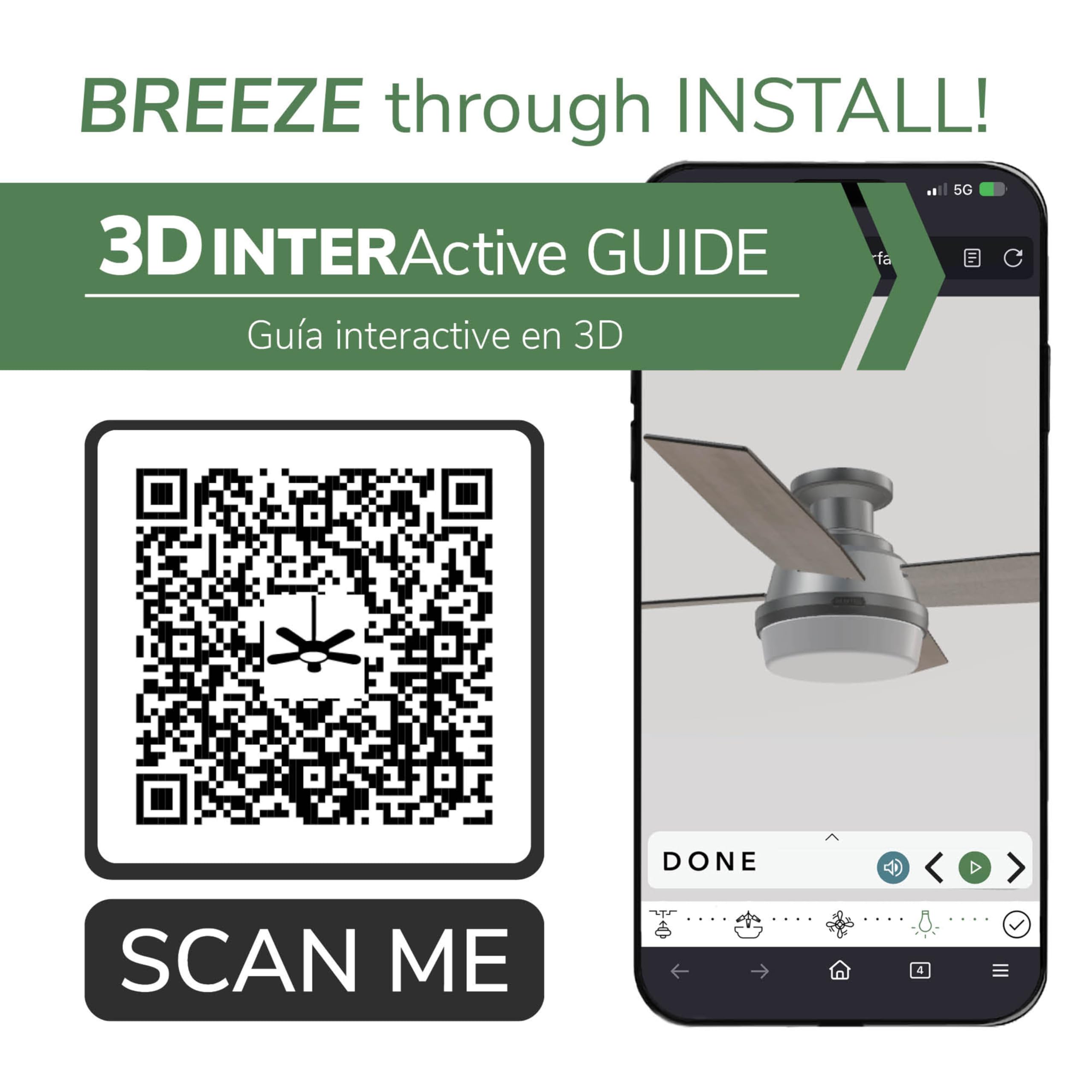 Hunter Fan Company 52390 Dempsey Ceiling Fan, 44 Inches, Matte Black