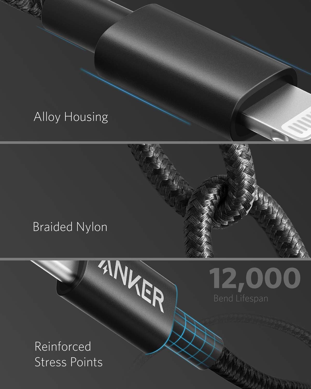 Anker New Nylon Usb C To Lightning Cable, Apple Mfi Certified For Iphone 14 Series, And More (6Ft, Black)