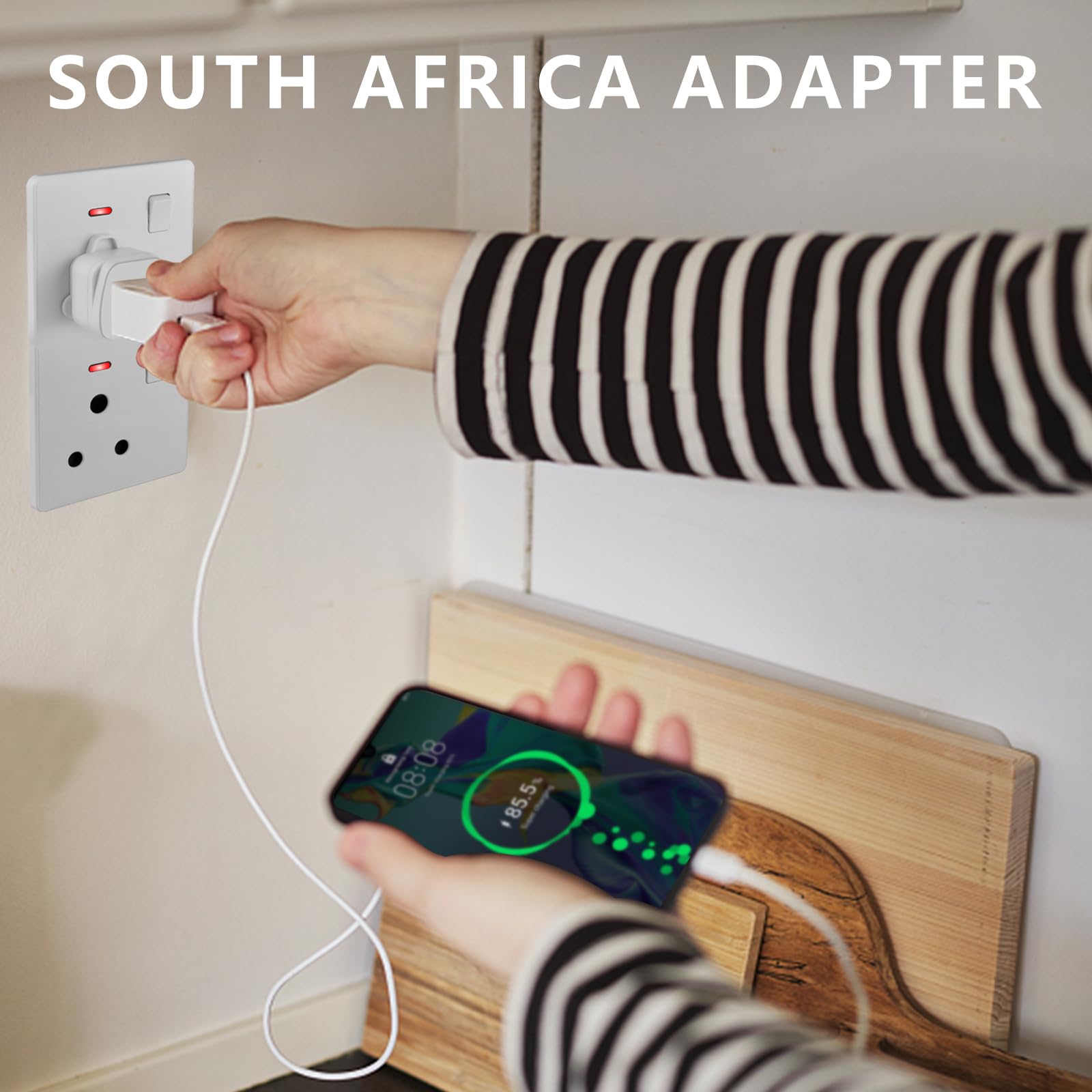 Us To South Africa Power Adapter, South Africa Travel Plug Xgjuce South Africa Plug Adapter For South Africa Type M Plug Adaptor