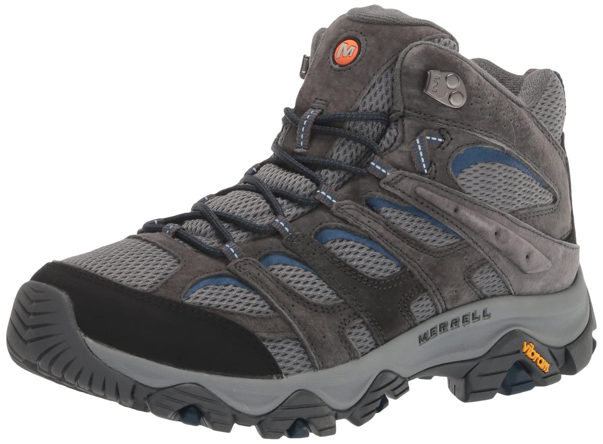 Merrell Mens Moab 3 Mid Hiking Boot, Granite, 12 Wide