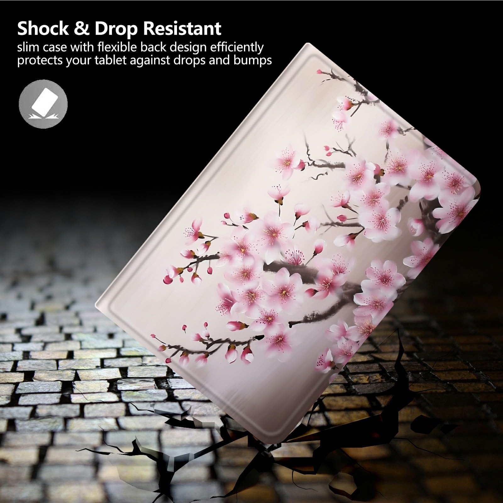 Cherry Blossom Case For 6.8'' Kindle Paperwhite (11Th Generation 2021),Digtiall Slim Pu Leather Fold Stand Protective Cover With