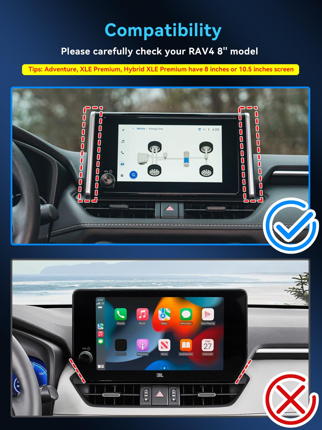 Lantu 2 Packs Rav4 Nano Screen Protector For 2023 2024 Rav 4 Accessories 8 Inch Gps Navigation Hd Clear Touchscreen Protector Fi