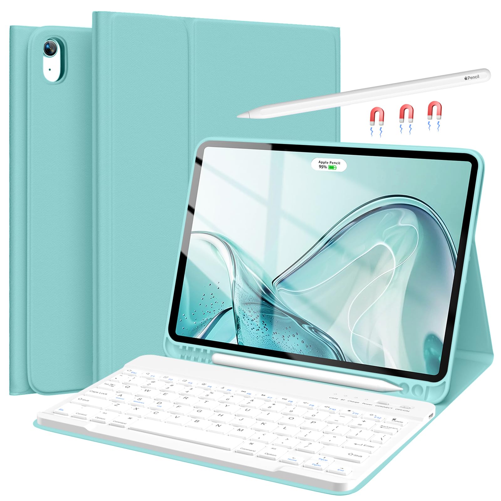 Fuwang Keyboard Case For Ipad Air 11 Inch (M2) 2024 & 10.9 Inch For Ipad Air 5Th 4Th Generation Case With Keyboard   Detachable