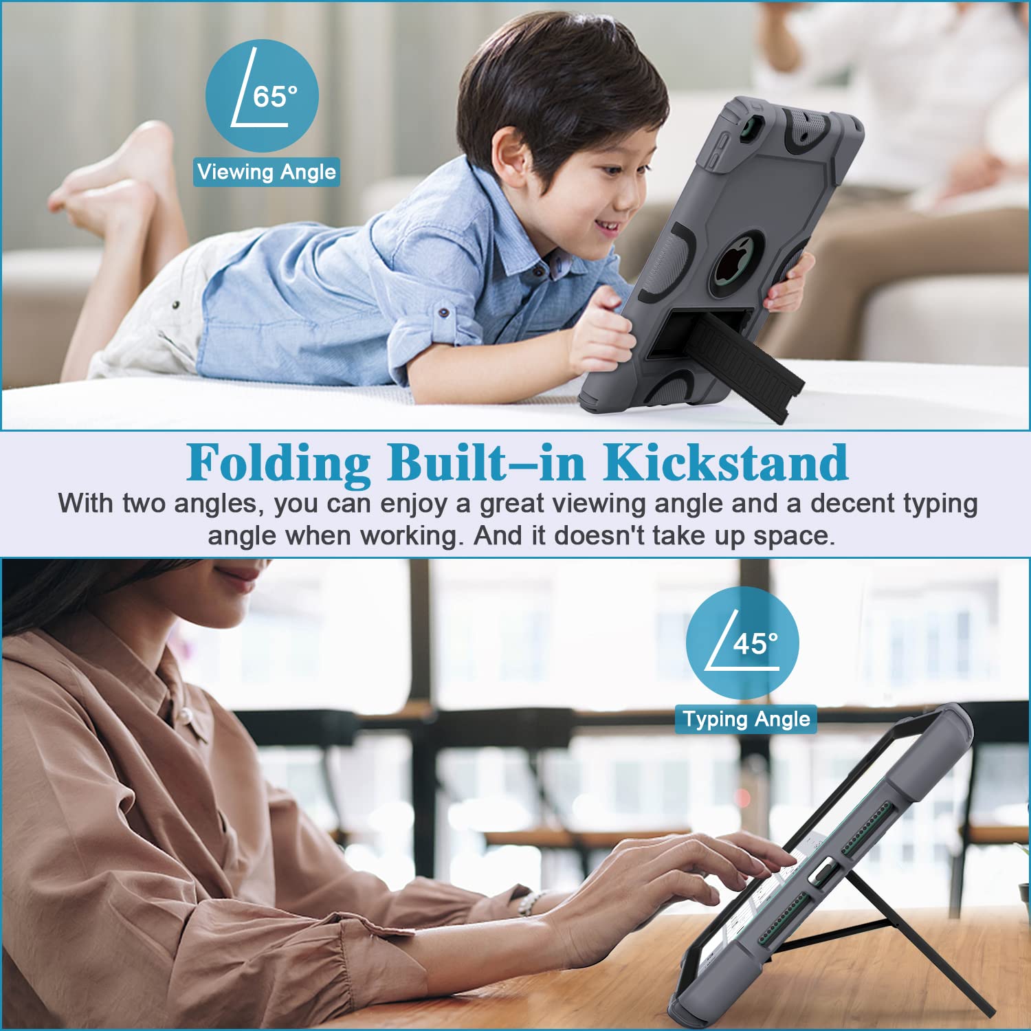 Zonefoker For Ipad 9Th Generation Case, Ipad 8Th 7Th Generation Case, Ipad 10.2 Inch 2021/2020/2019 Case, Heavy Duty Rugged Shoc