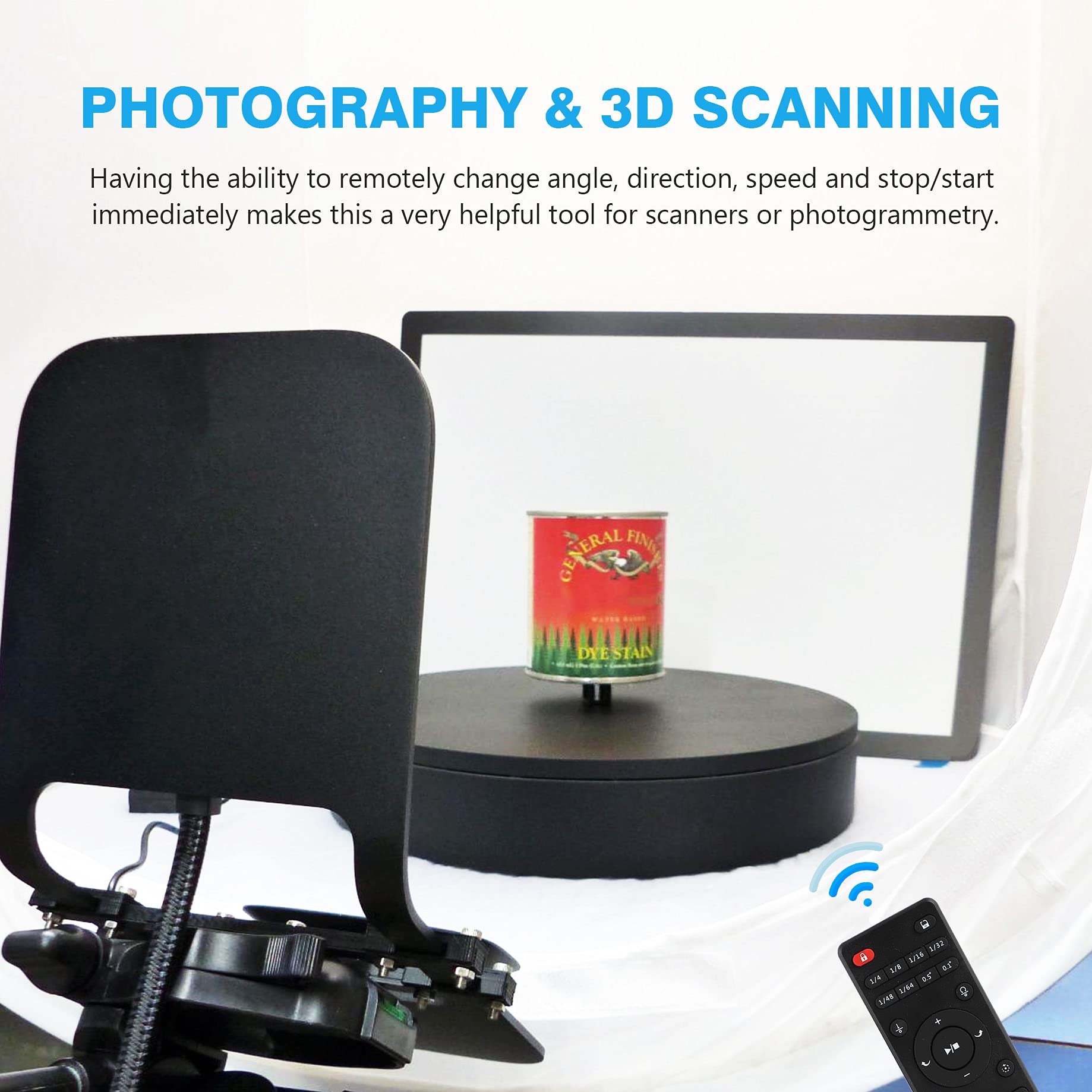 Baoshishan Motorized Rotating Display Stand 13.7Inch/110Lb, 360 Degree Photography Turntable With Remote Control, Electric Turnt