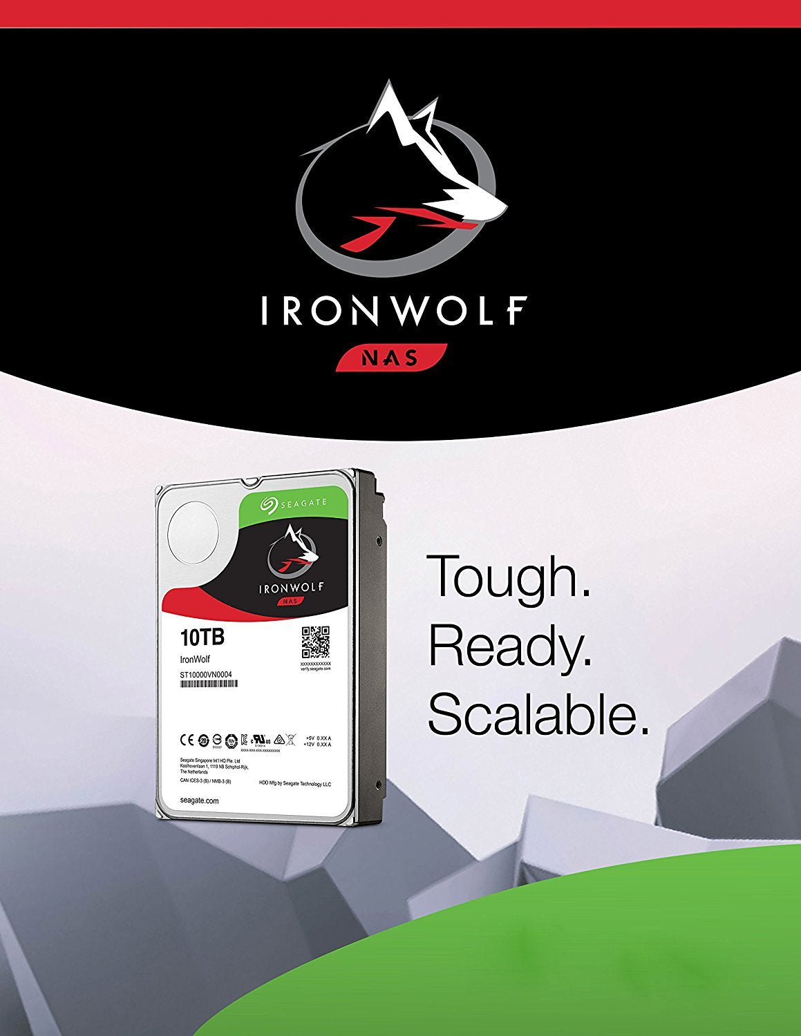 Seagate IronWolf 10Tb NAS Internal Hard Drive HDD � 3.5 Inch SATA 6GB/S 7200 RPM 256MB Cache for Raid Network Attached Storage (ST10000VN0004)