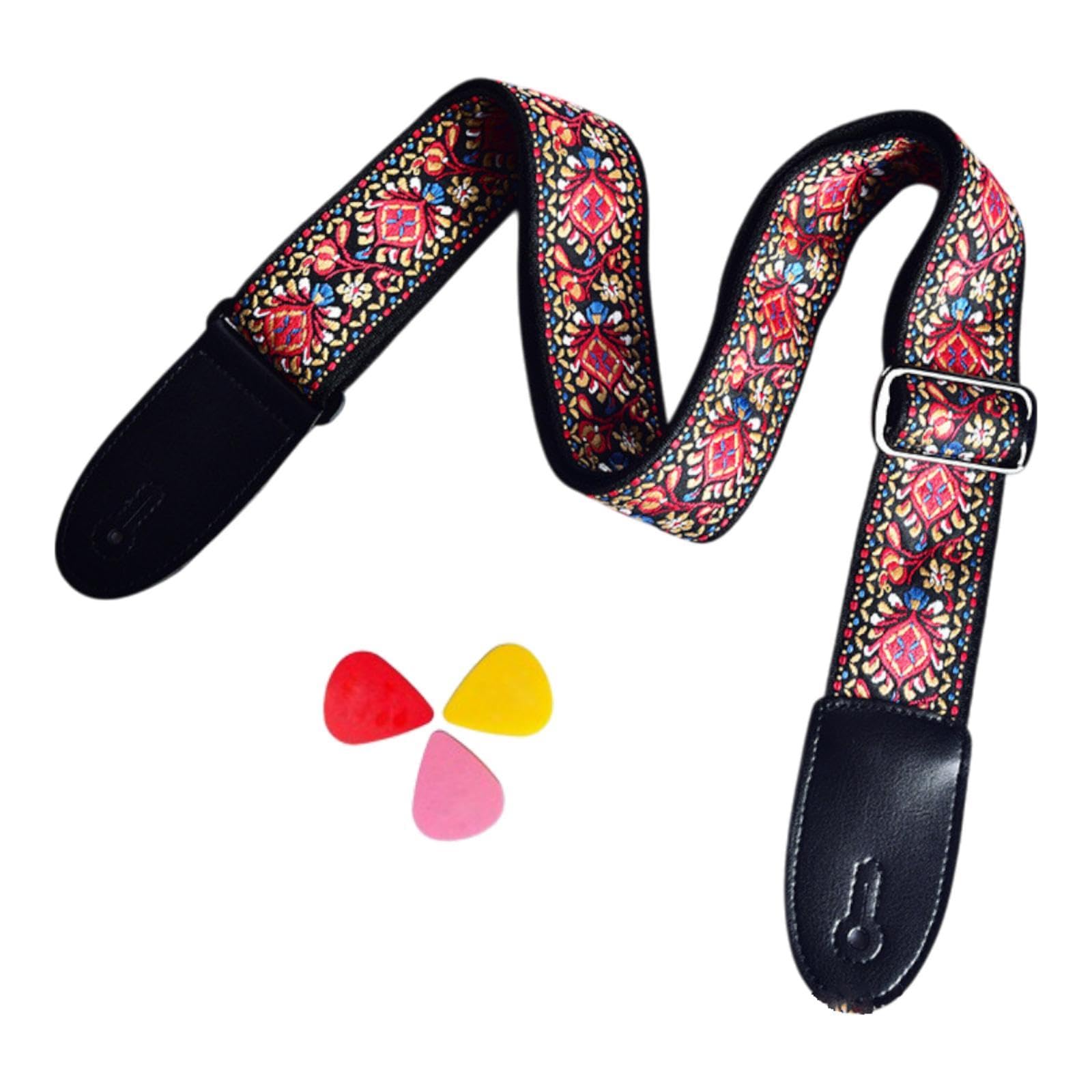 ECOMISTIQ Electric Guitar Strap Portable for Mandolin Classical red | Straps Parts & Accessories Guitars Basses