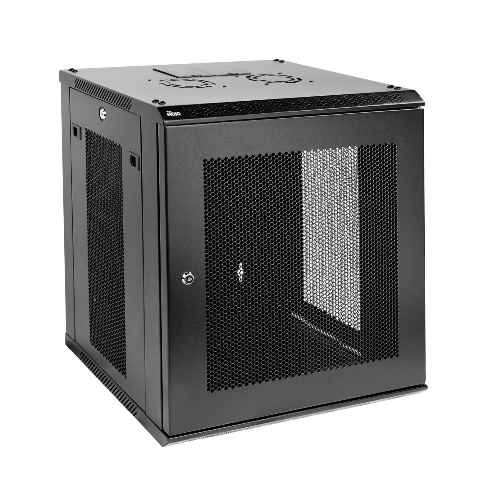 Tecmojo 12U Wall Mount Rack Network Cabinet For 19    It Equipment,With Lockable Mesh Door And Removable Side Panels,Cooling Fan