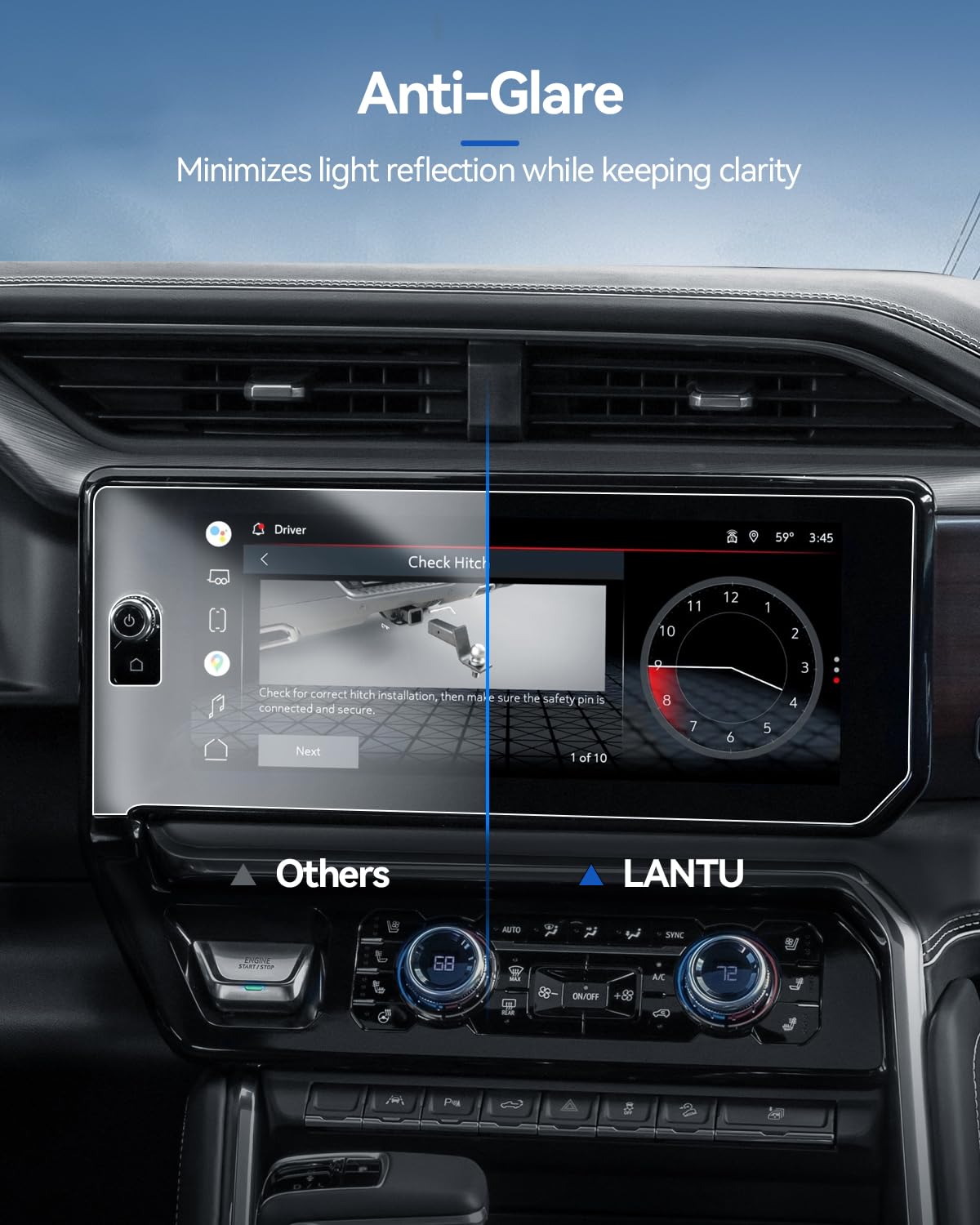 Lantu Sierra 1500 Accessories For 2022 2024 Gmc Sierra 1500& 2024 Sierra 2500Hd 3500Hd 13.4 Navigation Screen Protector + 12.3 D