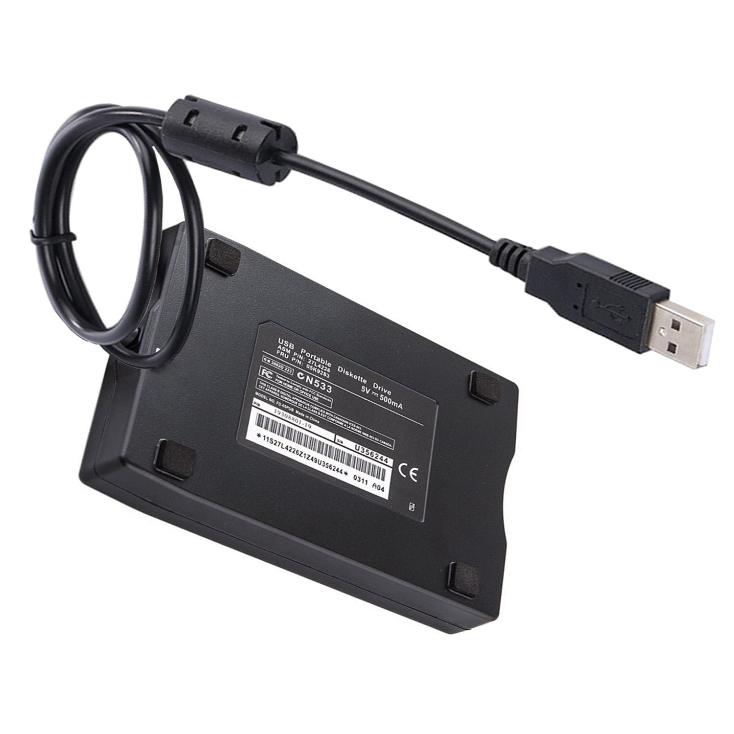 Mougerk Usb Floppy Drive, 3.5' Usb External Floppy Diskette Drive 1.44 Mb Fdd Portable Usb Drive Plug And Play For Laptops Desktops And Notebooks (Black)