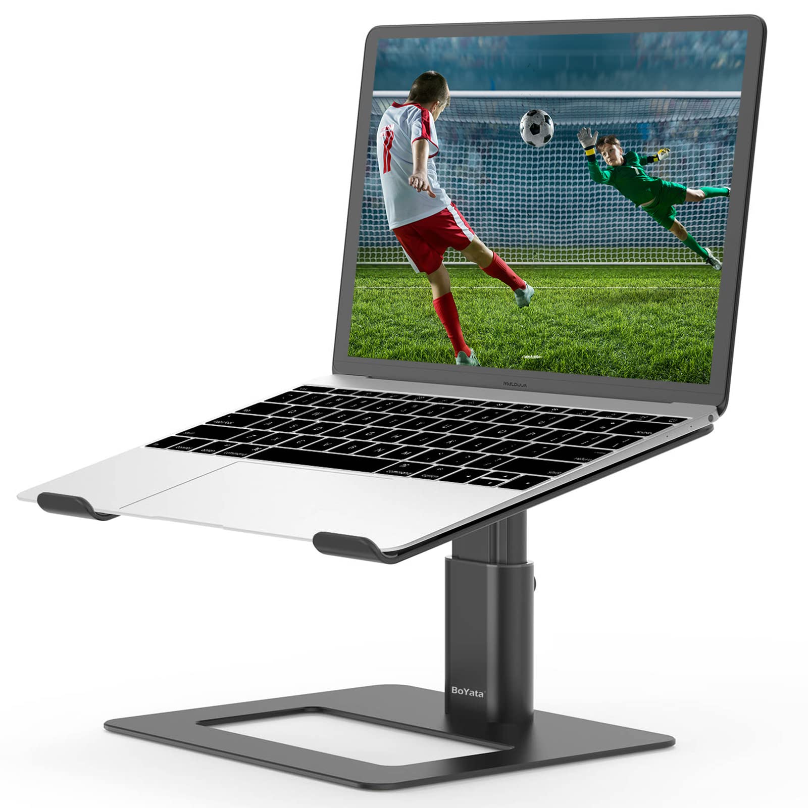 Boyata Laptop Stand, Ergonomic Aluminum Height Adjustable Computer Stand Laptop Holder For Desk, Compatible With Macbook Pro/Air