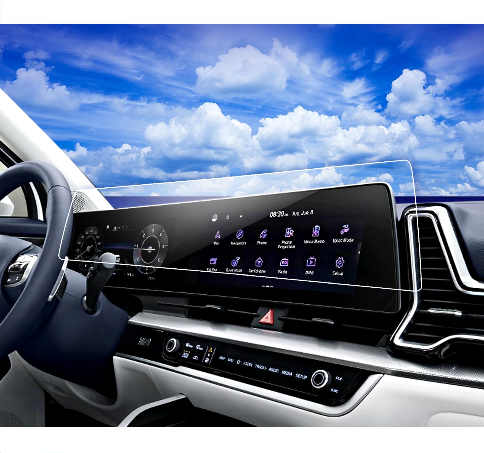 Xxciwp 4Pack 2024 2025 Kia Sportage Nq5 Screen Protector & Ac Climate Film For 2023 2024 Kia Sportage Dual 12.3Inch Plastic Scre