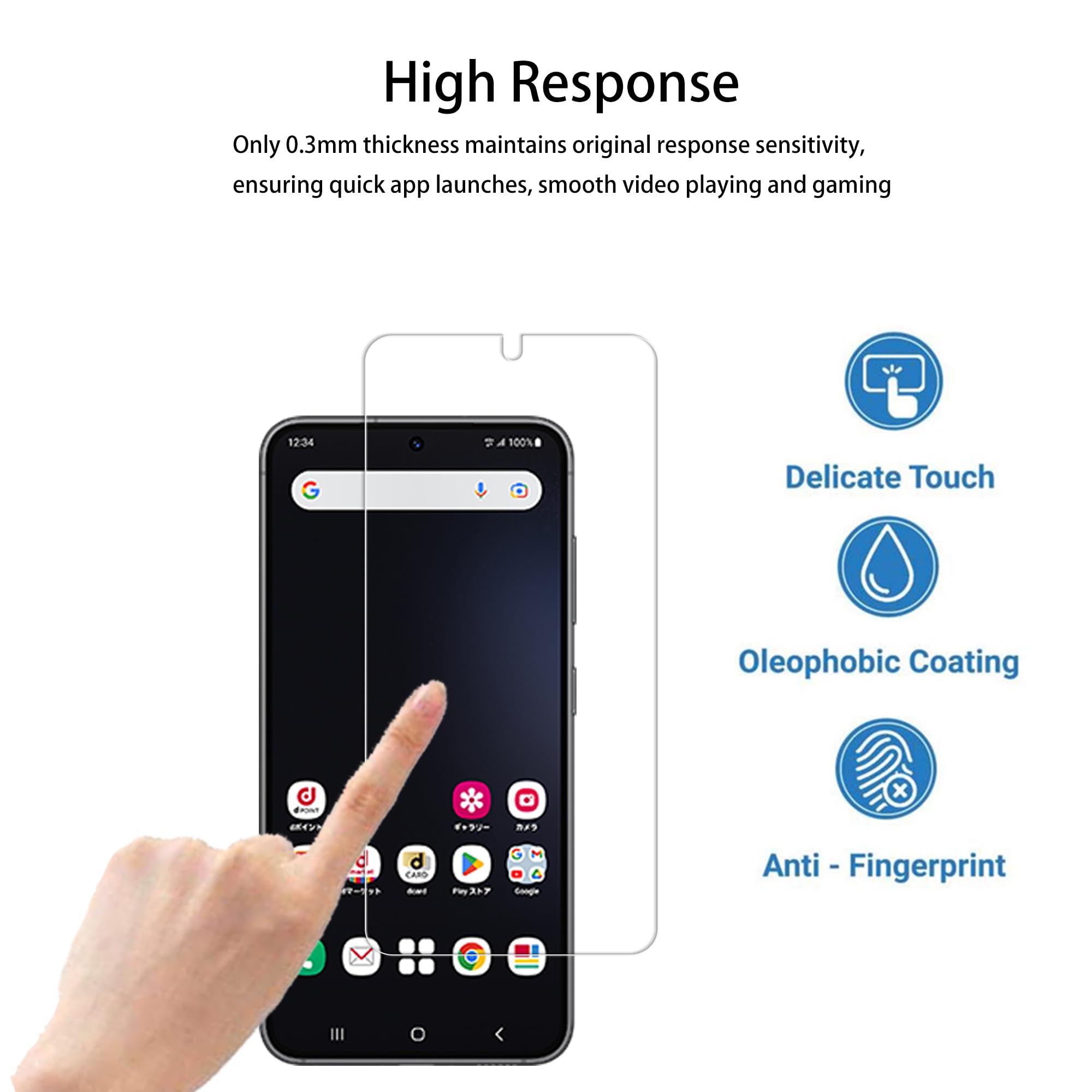 Hkkais 2+2 Pack Alignment Frame Designed Tempered Glass Film For Samsung Galaxy S23 Plus / S23+ Screen Protector 2 Pack With Cam