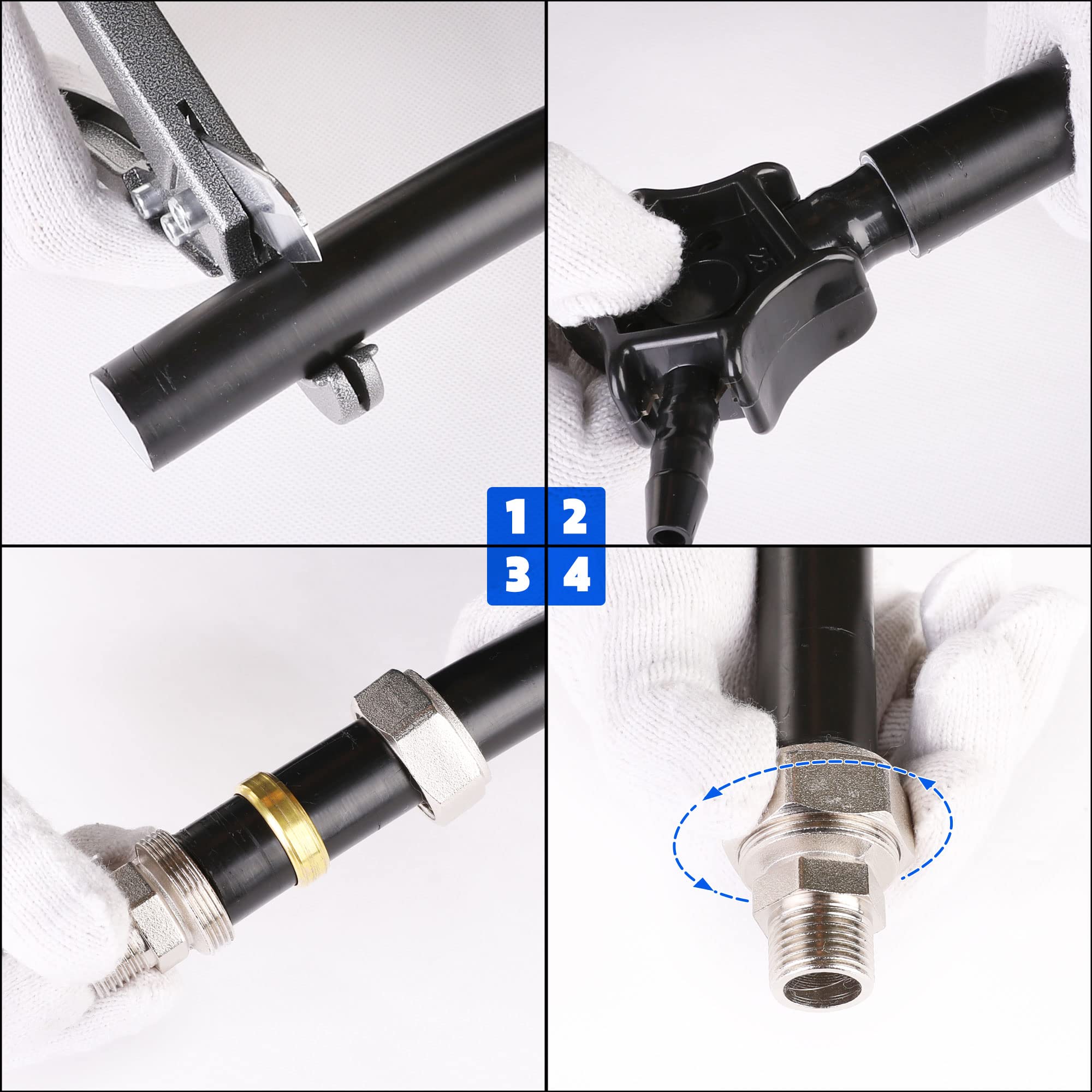 Ancimoon 3/4 Straight Air Piping Fittings, 3/4 X 1/2 Male Npt Threads Adapter Fittings, Seal Taped Needed, Brass Nickel Plated,