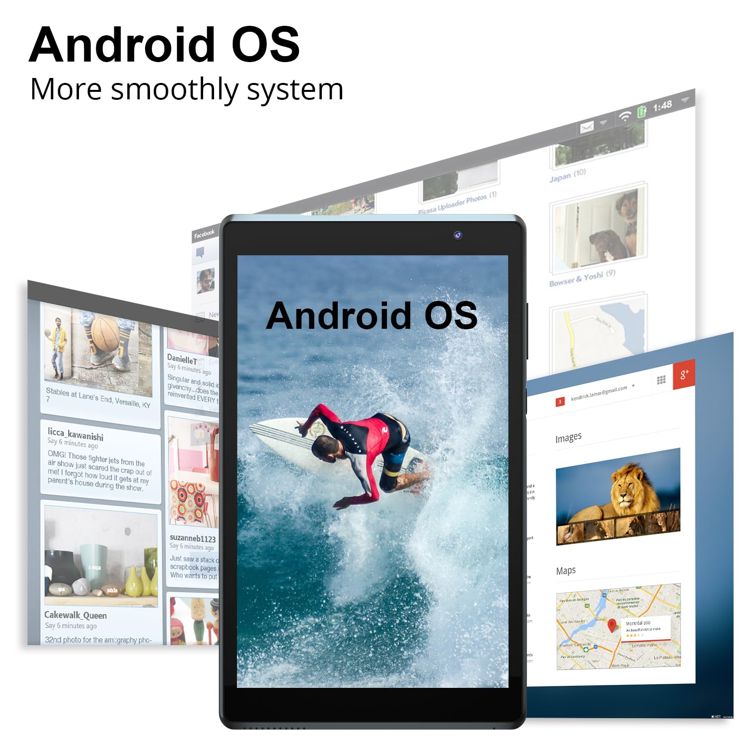 Tablet Android Tablets, 8 Inch Tablet 4Gb Ram, 32Gb Rom Support 512Gb Expand Computer Tablet Pc, Quad-Core Processor, Ips Touch