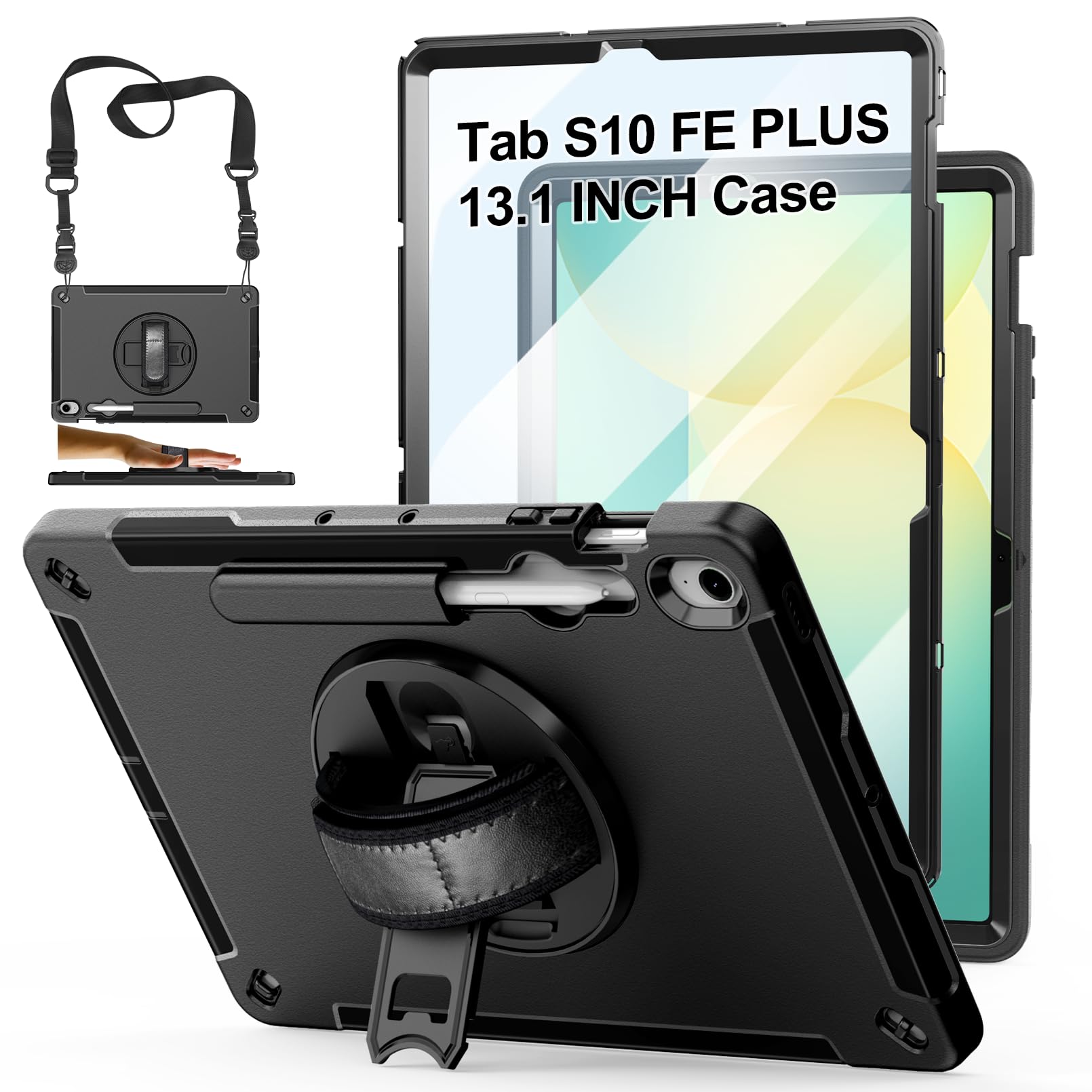 Case for Galaxy Tab S10 FE Plus 13.1 2025: TPU Cover for Samsung Tablet S10 FE Plus/+ 13.1 Inch with Screen Protector- Stand- Ha