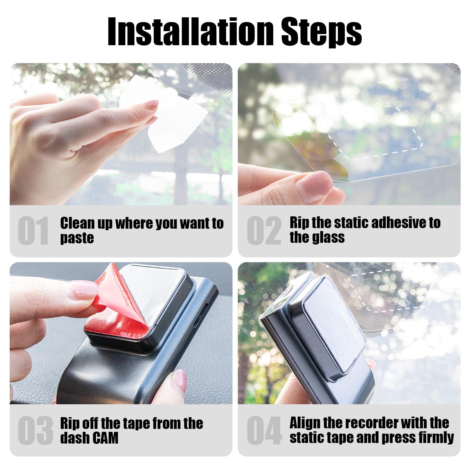 Gugumo Dashcam Windshield Sticker, Sturdy Car Hud Screen Sticker Film Easily Prevent Scratching & Falling, Durable And Reusable