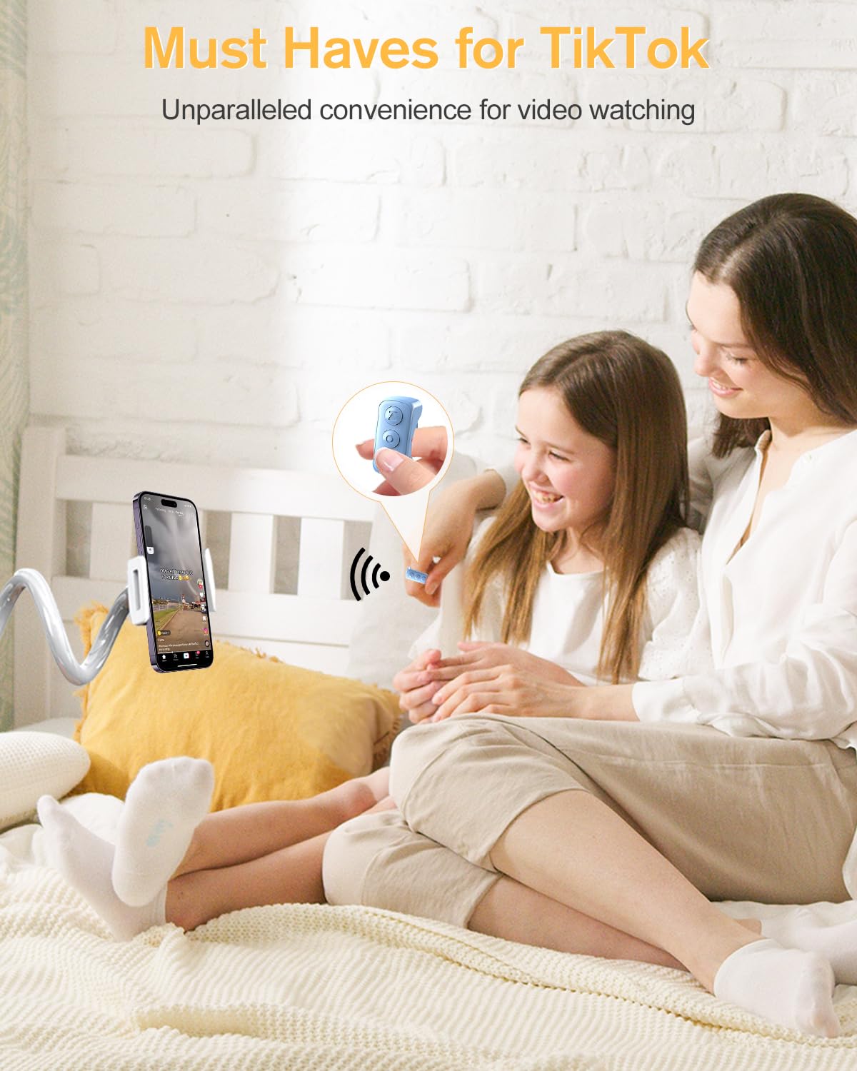 Adzerd Remote Control For Tiktok, Page Turner For Iphone/Ipad, Bluetooth Camera Video Recording Remote, Scrolling Ring For Tik Tok, Compatible With Ios/Android Phones & Tablets   Blue