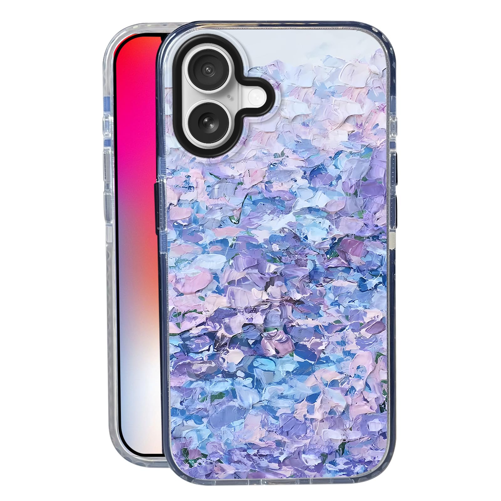 Nimeey Purple Flower for iPhone 17 Case,MagSafe Compatible,Matte Soft Slim Shockproof Cover,Anti-Fingerprint,Anti-Yellowing,Anti