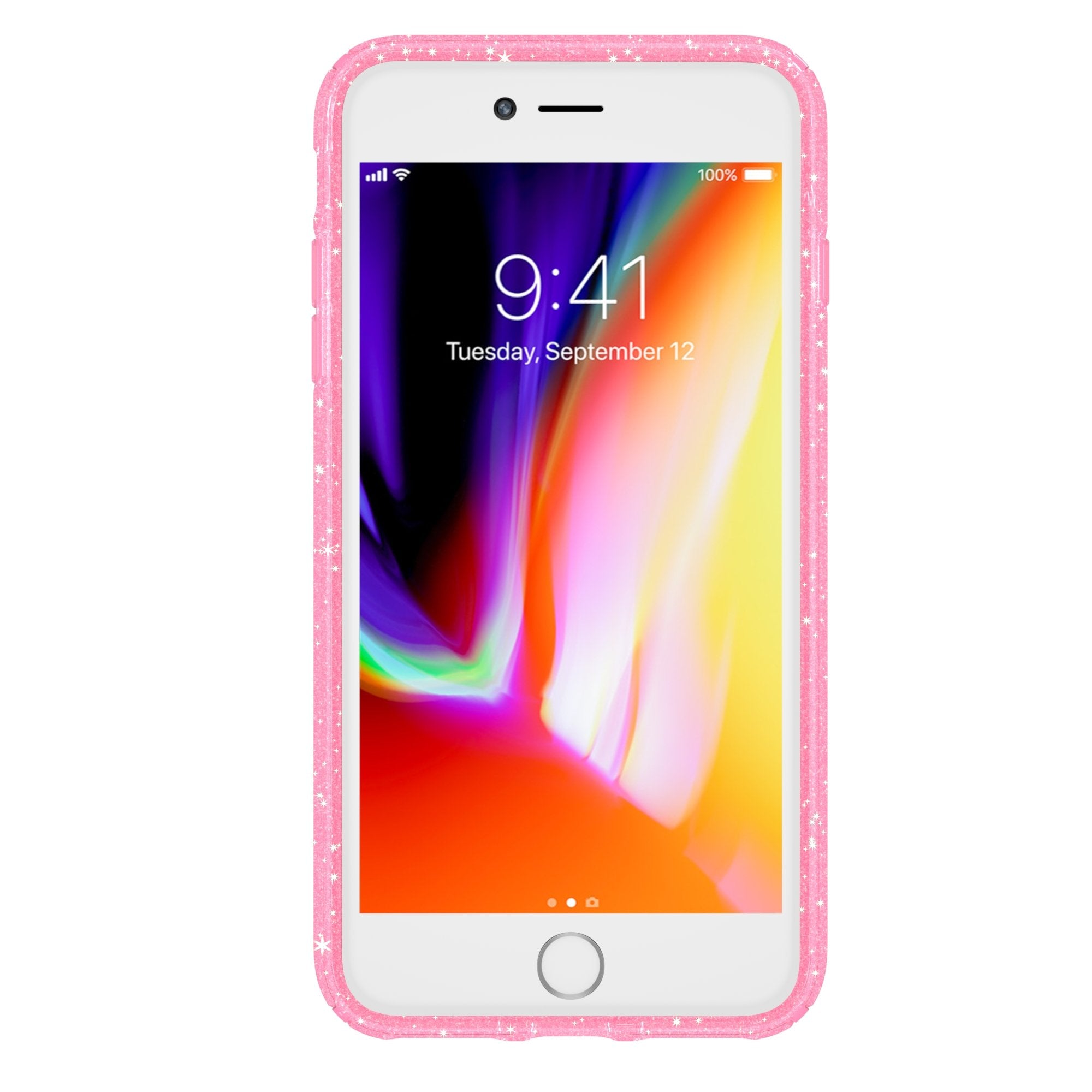 Speck 103123 6603 Products Presidio Clear  Glitter Case For Iphone 8 Plus (Also Fits 7 Plus And 6S Plus6 Plus), Bella Pink With