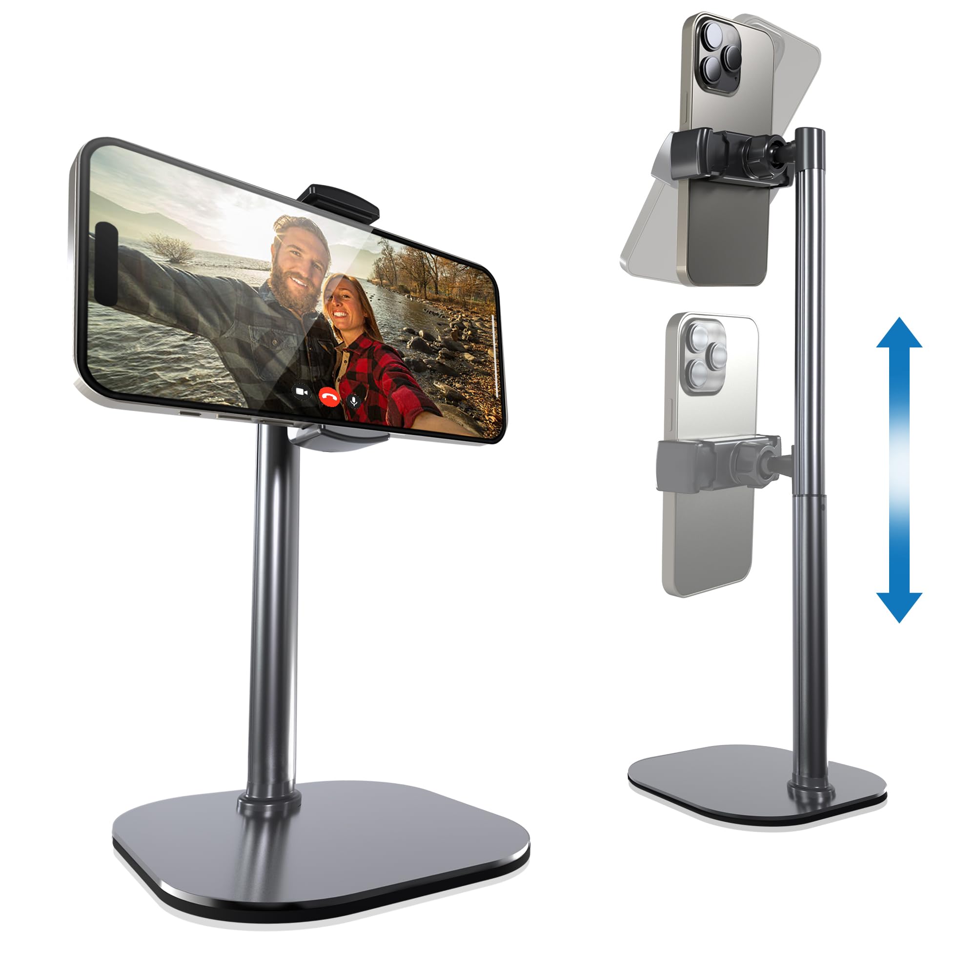 Cooper Chat Stand, Height Adjustable Cell Phone Stand For Desk | Rotating, Tilting Cell Phone Holder For Desk With 9 14'' Eye Le