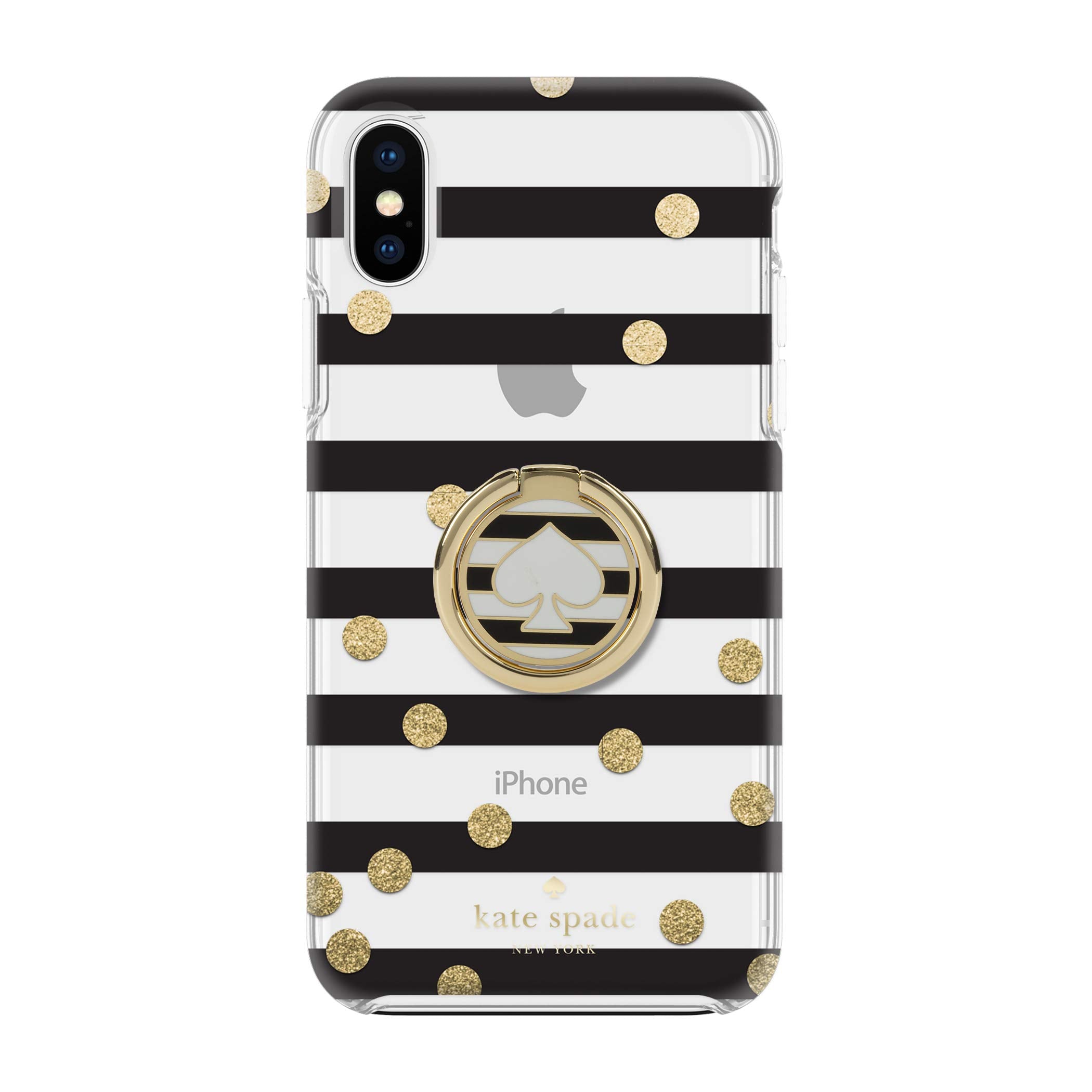 Kate Spade New York Universal Ring Stand   Black / White Stripes W/ Spade