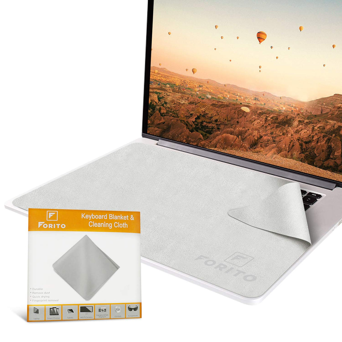 F Forito Microfiber Liner Cleaning Cloth 15'' With Screen Keyboard Imprint Protection, Compatible With Macbook Pro 15'' And 16''