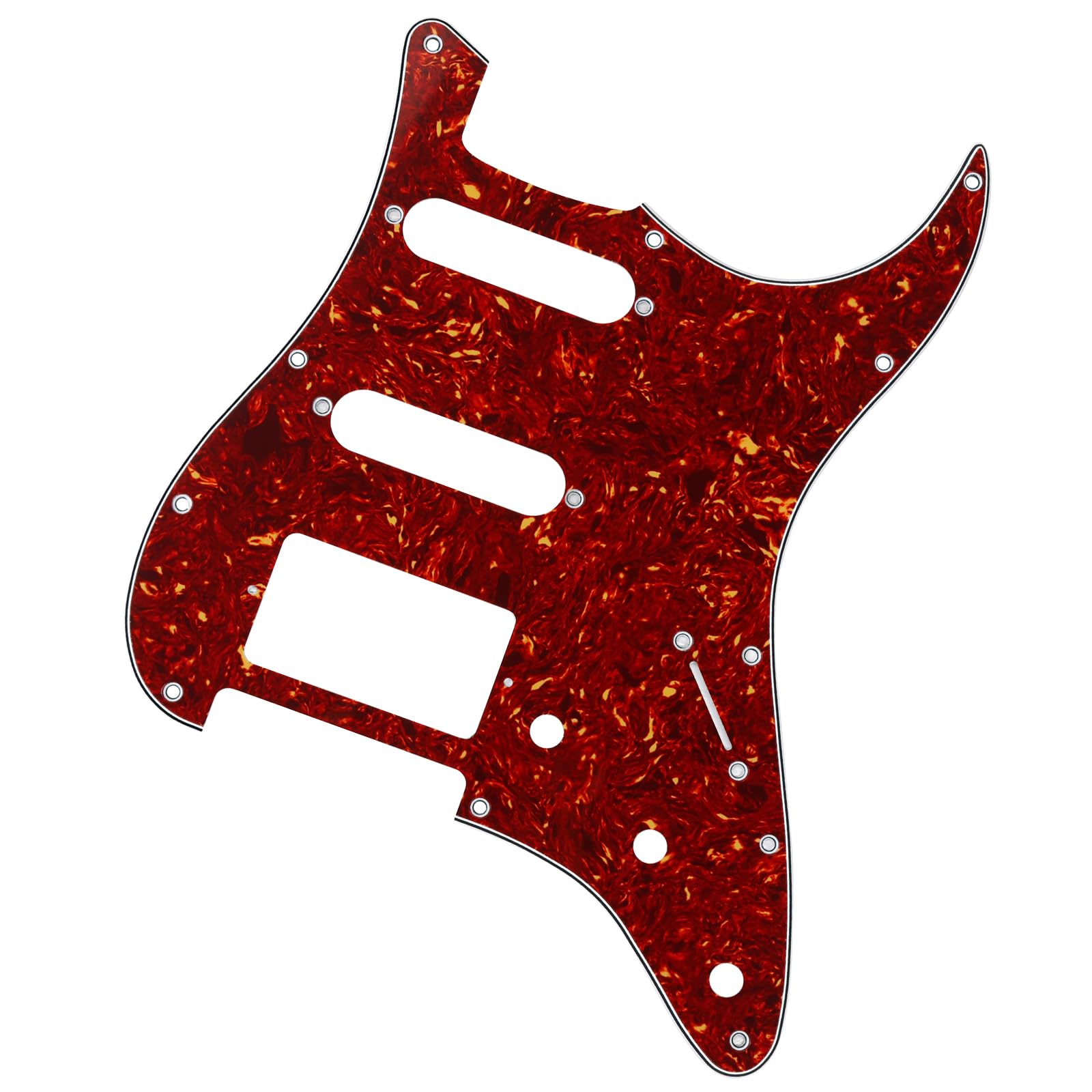 Banworks 4 Ply Strat Hss Pickguard 11-Hole Electric Guitar Pickguard Ssh Scratch Plate For Usa/Mexican Fender Modern Style Stand