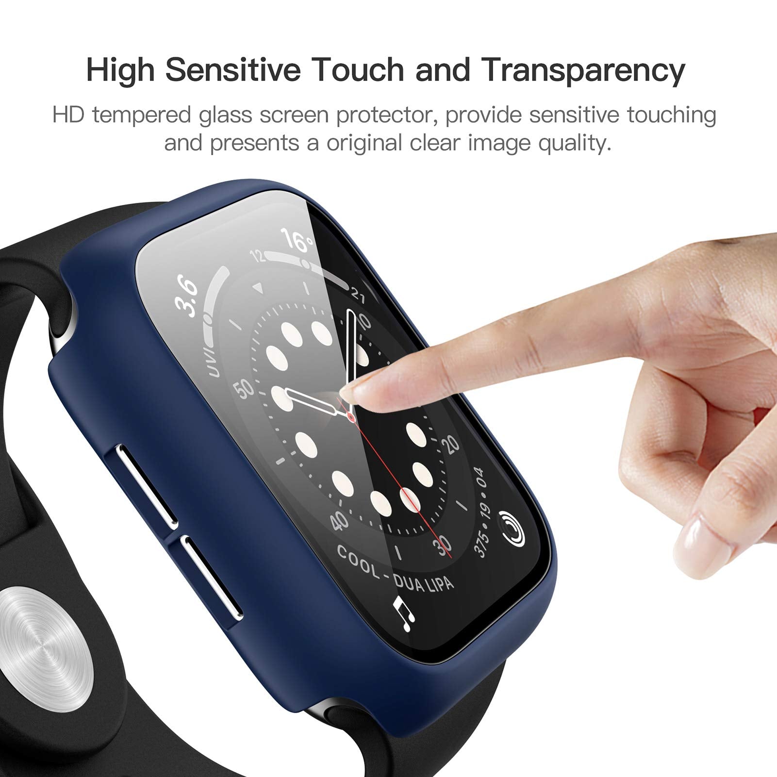 Haojavo 5 Pack Case For Apple Watch Series 3 2 1 42Mm With Tempered Glass Screen Protector, Full Hard Ultra-Thin Scratch Resista