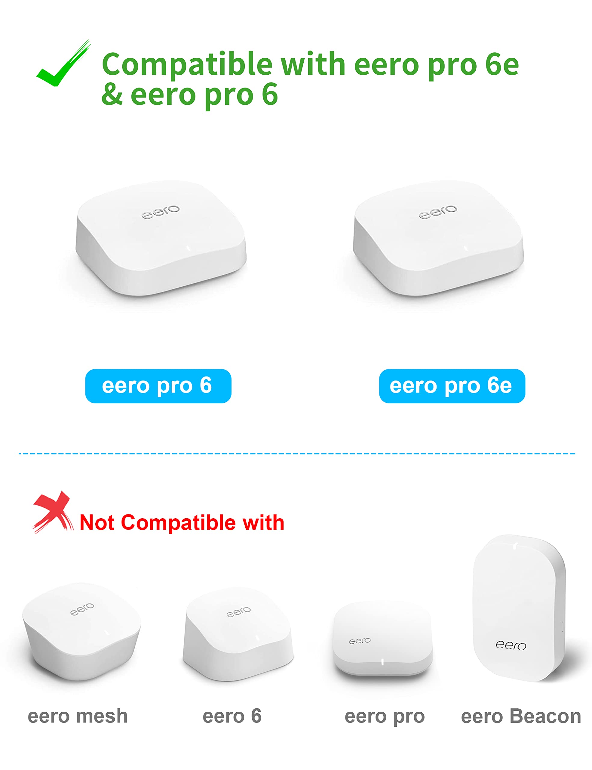 Coolwufan Wall Mount Holder For Eero Pro 6/6E Home Wifi System   Simple And Sturdy Stand Bracket For Tri Band Mesh Wi Fi 6 System (White, 3 Pack)