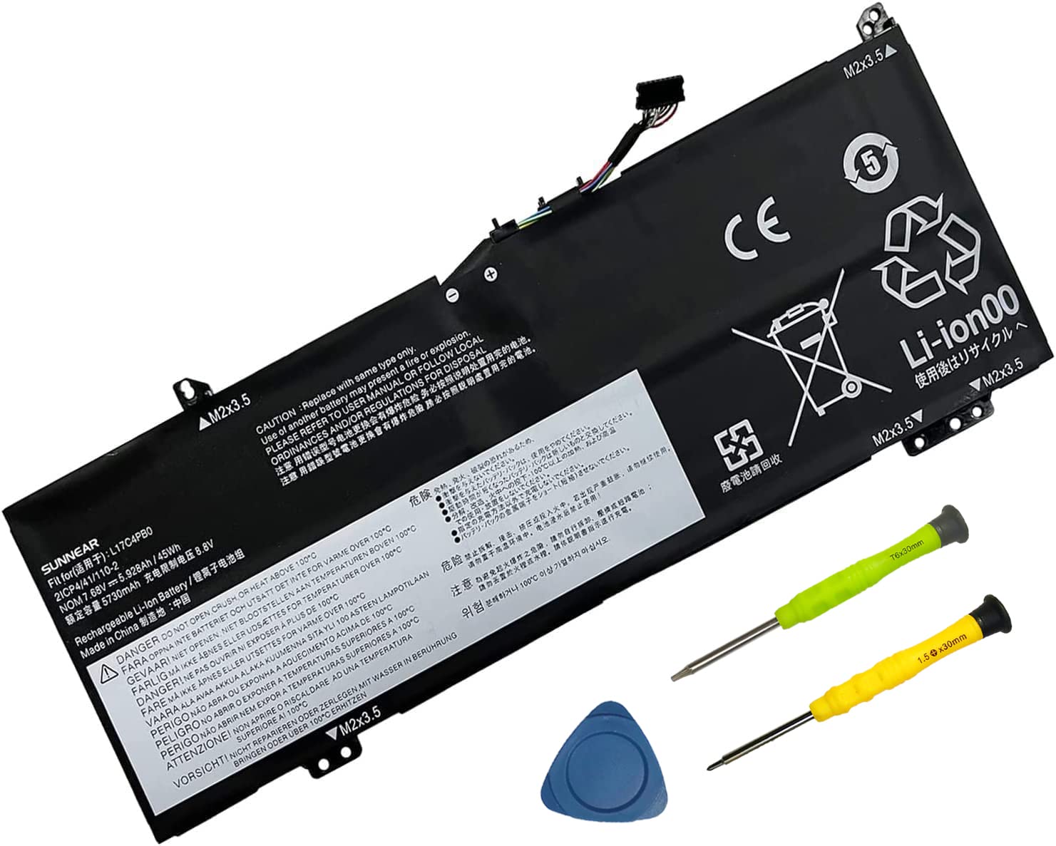 Sunnear L17C4Pb0 Battery For Lenovo Flex 6 14Ikb 6 14Arr Ideapad 530S 14Arr 530S 14Ikb 530S 15Ikb Yoga 530 14Arr 530 14Ikb Xiaox