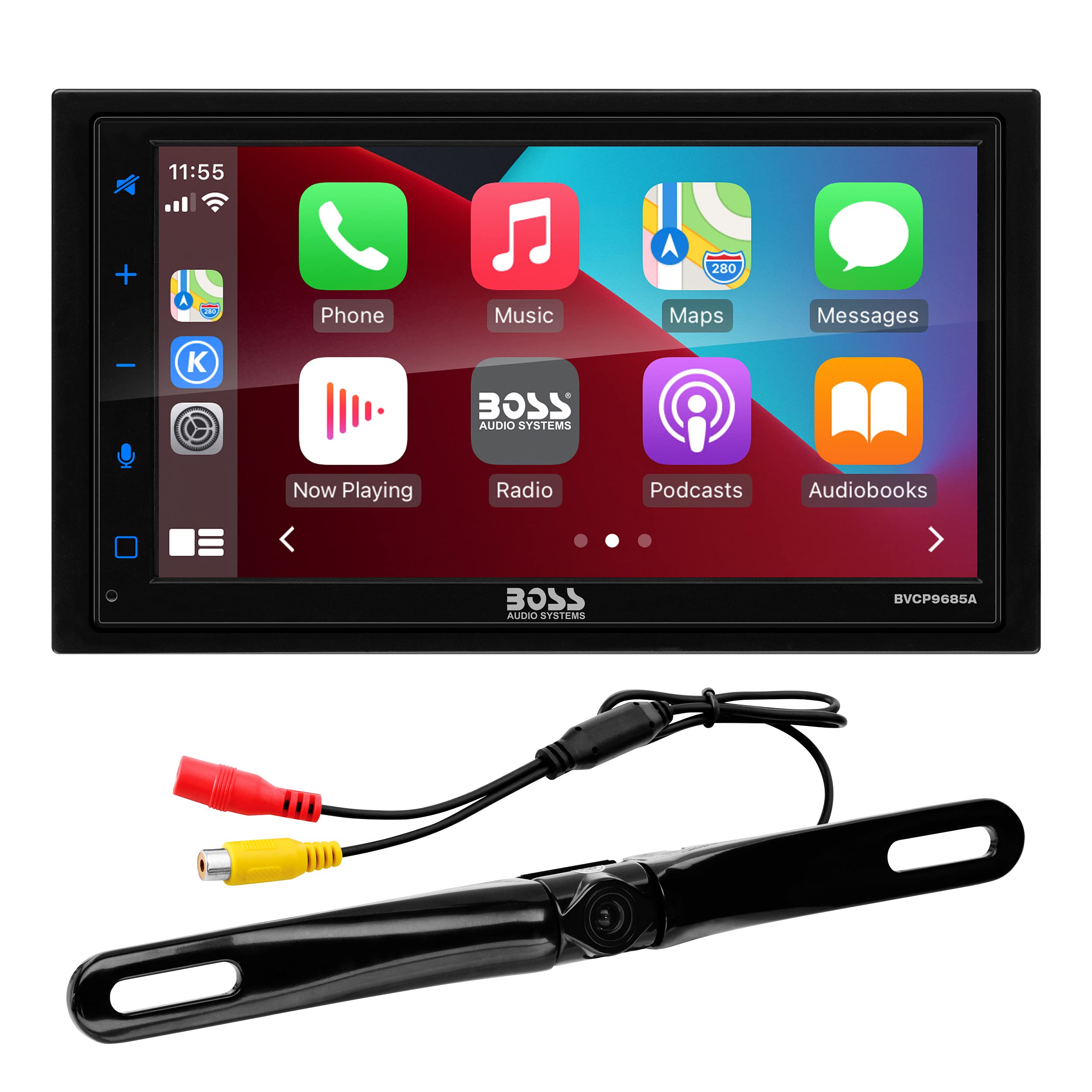 Boss Audio Systems Bcpa9685Rc Car Audio Stereo System, Apple Carplay, Android Auto, 6.75 Inch Double Din, Touchscreen, Bluetooth