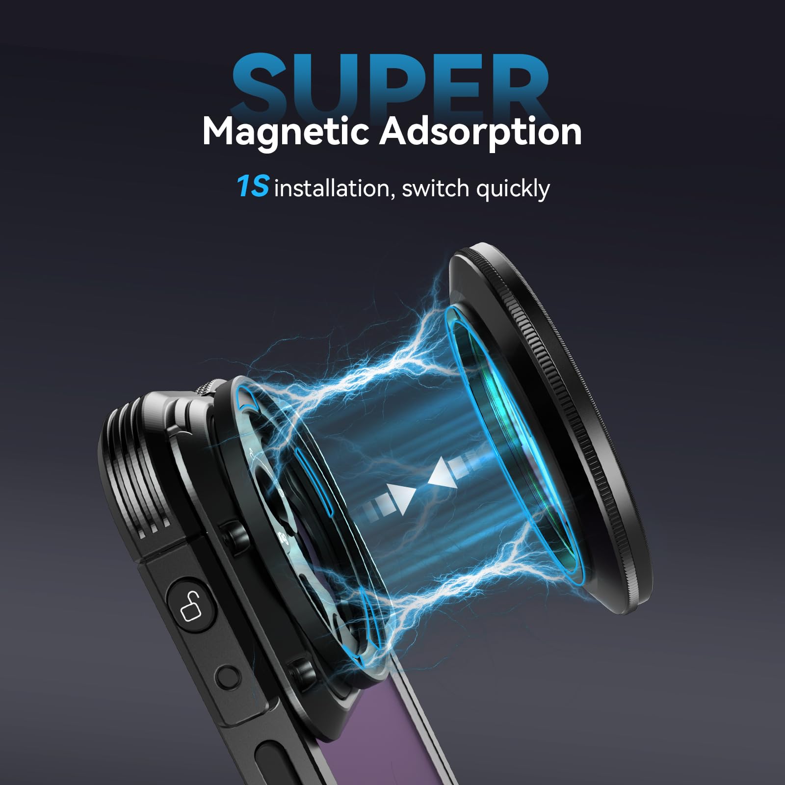 Smallrig 52Mm Magnetic Variable Nd Filter Kit, Nd2 Nd32 (1 5 Stops) Vnd Filter With M Mount Filter Adapter, No X Cross Hd Optica