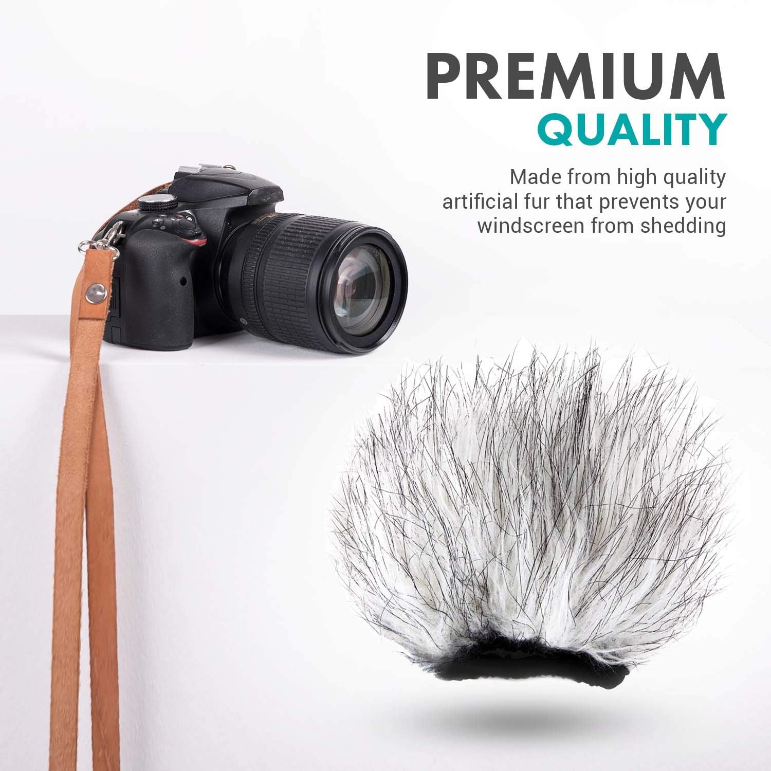 Movo Ws9 Furry Outdoor Windscreen Microphone Muff For Portable Digital Recorders Up To 3'' X 1.5'' (W X D)   Fits The Zoom H4N P
