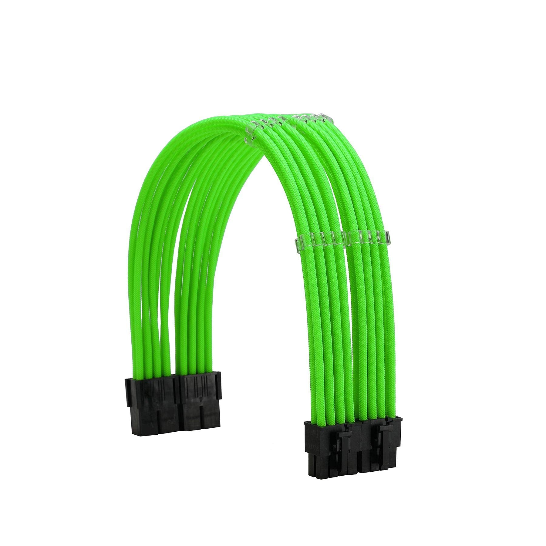 Formulamod Sleeve Extension Power Supply Cable Kit 18Awg Atx 24P+ Eps 8 P+Pci E8 P With Combs For Psu To Motherboard/Gpu (Green)