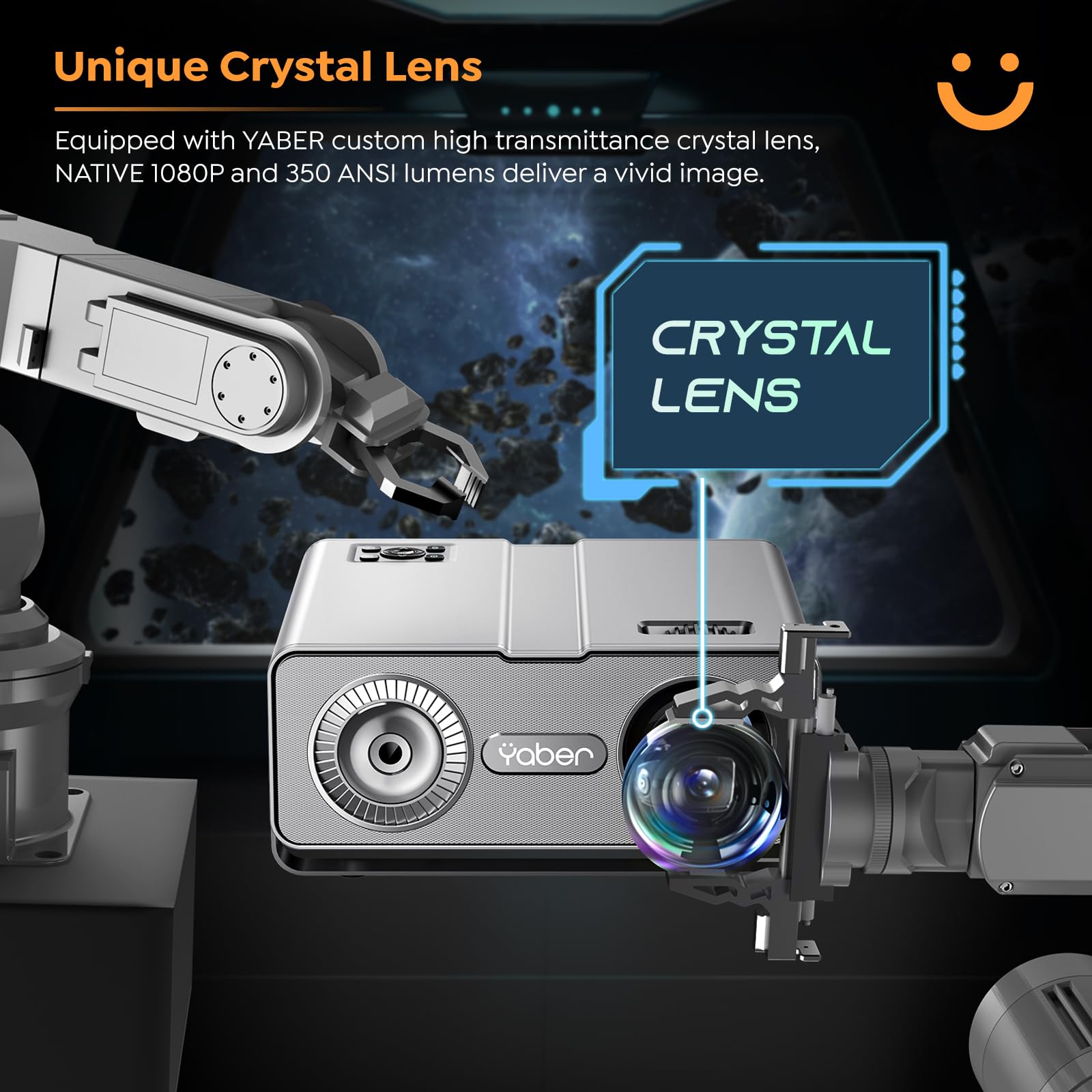 Yaber U10 Se Projector With Wifi And Bluetooth, Native 1080P, 4K Supported, Projector For Outdoor Movies, 300 Inch, Zoomable, 10