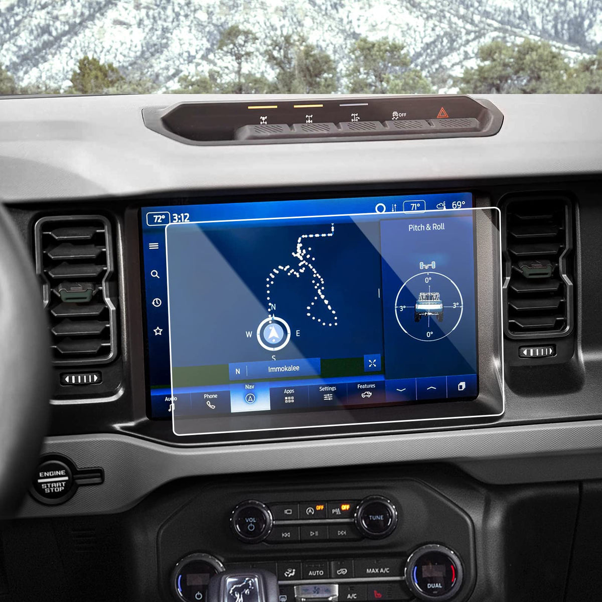 Ttcr Ii Compatible With 2021 2023 Ford Bronco Screen Protector 12 Inch, For Bronco 12 In Touchscreen Protector Fits Bronco 24 Do