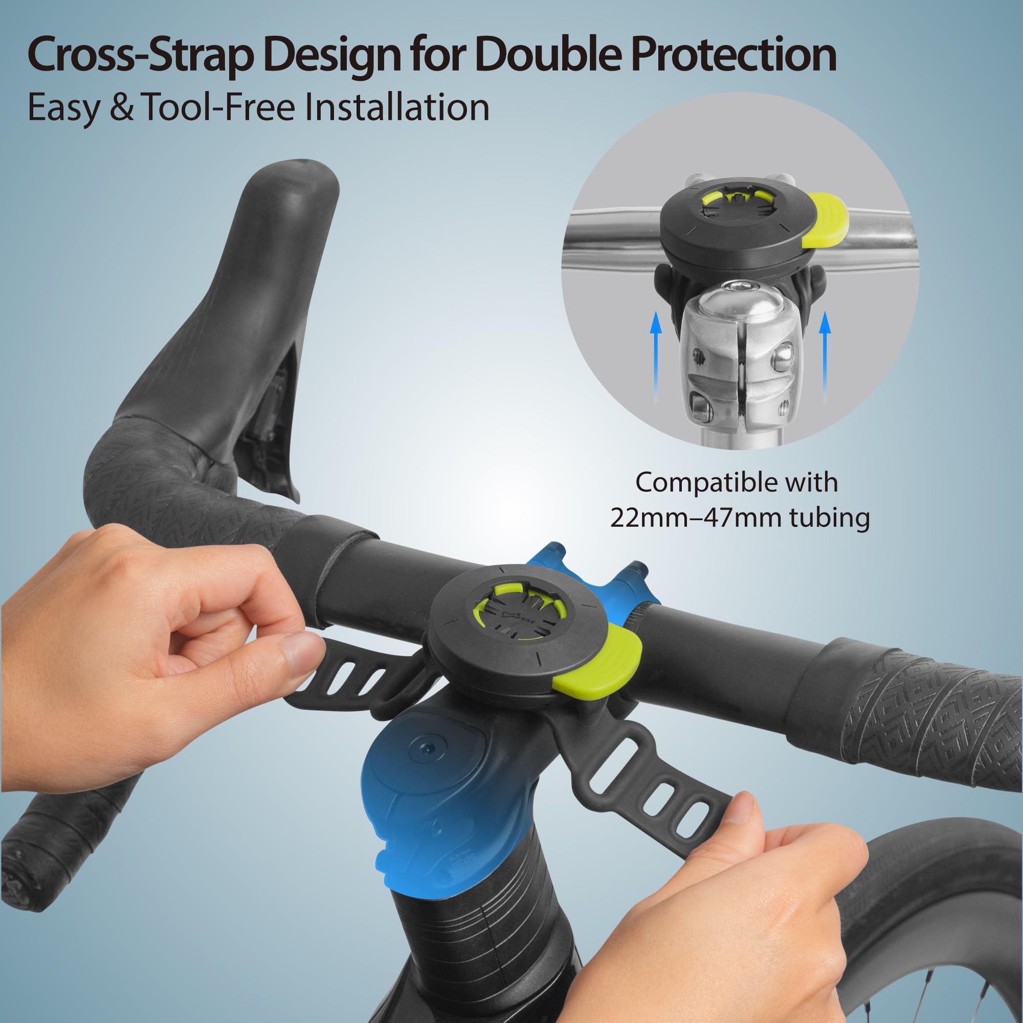 Bone Bike Tie Connect Kit 3, Magnetic Bicycle Phone Mount For Stem, Detachable & 360 Rotatable Silicone Mtb Holder, Cycling Phon