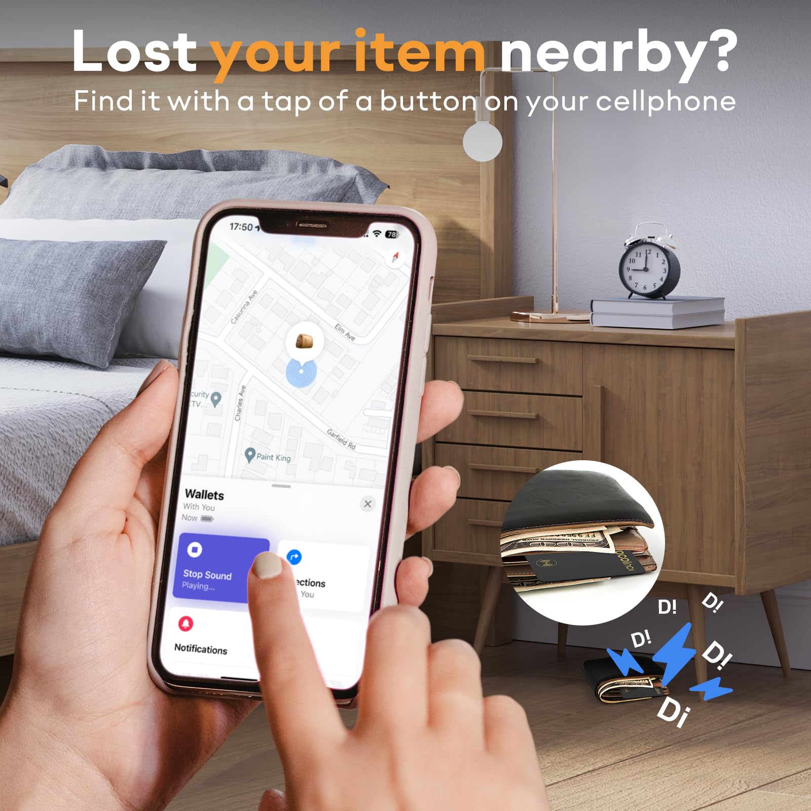 Vocolinc Air Tag Card Wallet Tracker Ultra Thin 1.6Mm, Smart Item Finder Work With Apple Find My App (Ios Only, Android Not Supp