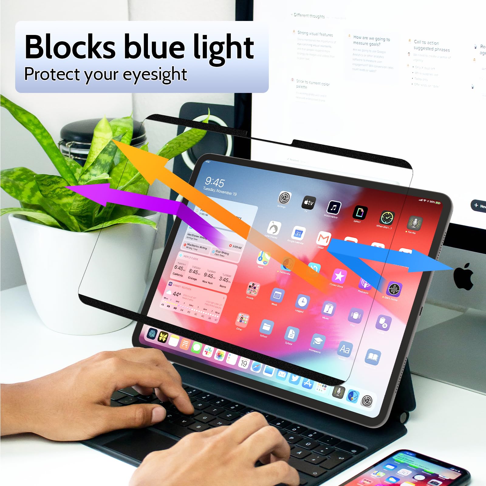 Peslv 2 Pack Magnetic Paperfilm For Ipad Pro 11 Inch 5Th (2024, M4), Feel Like Writing Drawing On Paper, Matte Removable Anti Gl