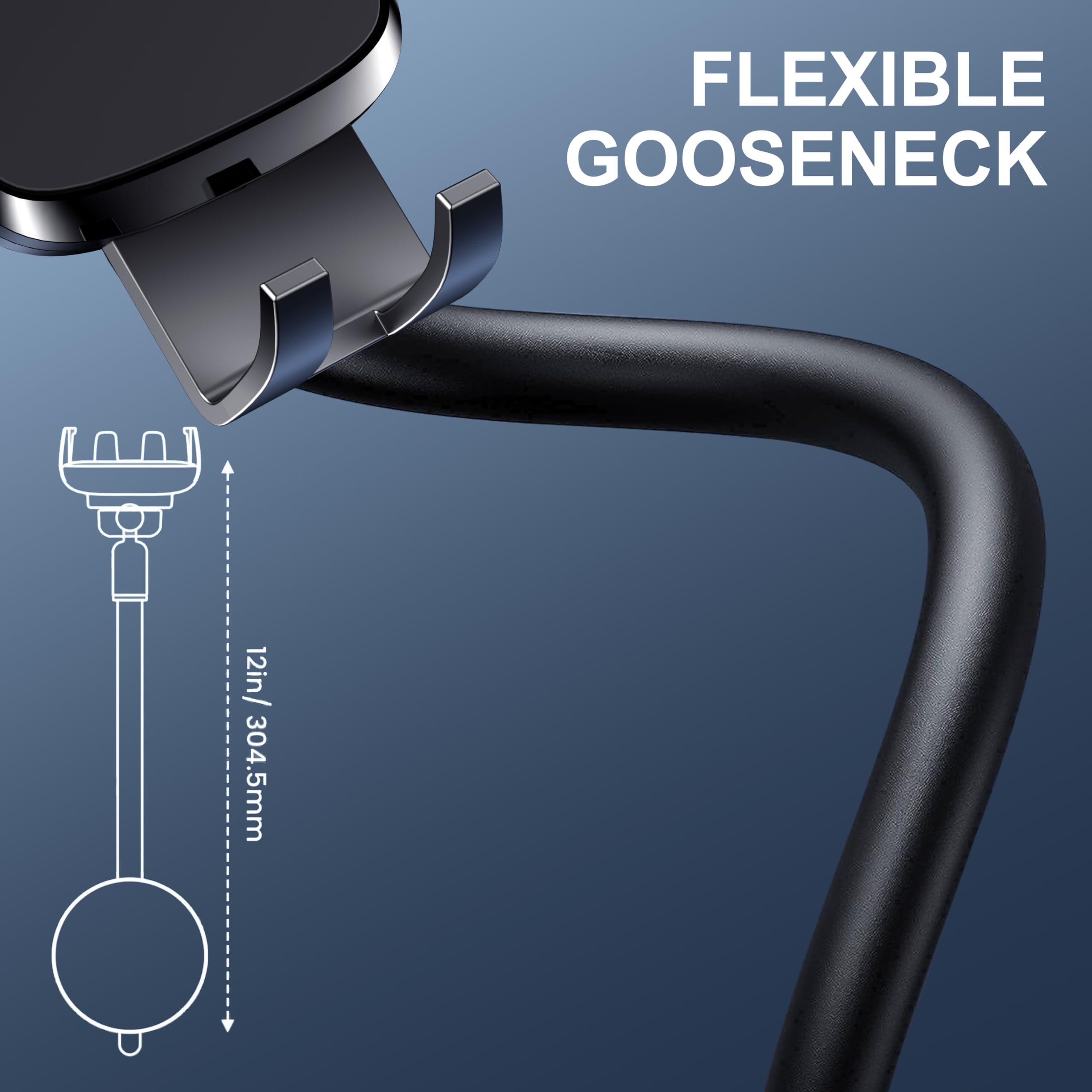 Ticilfo Phone Holders For Your Car [Gooseneck Flexible] Phone Stand For Car Dashboard Windshield Automotive Accessories [Strong