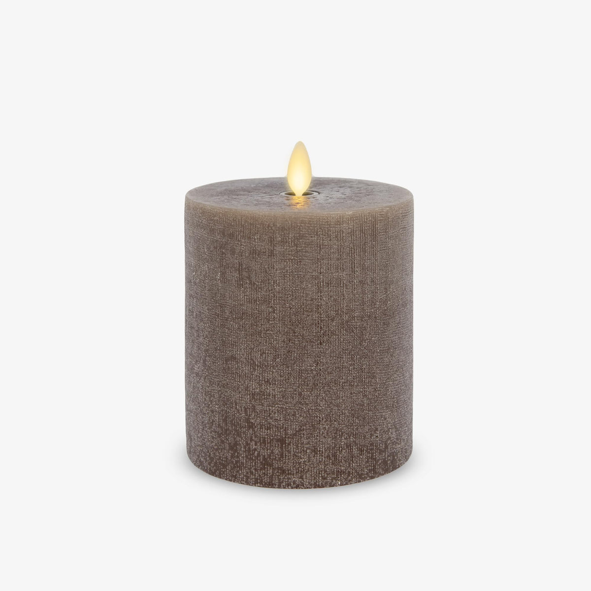 Luminara - Flameless Led Battery Operated Flickering Pillar Candles - Charcoal Gray- Pack Of 1-4X5.3 - Realistic Moving Flame Re