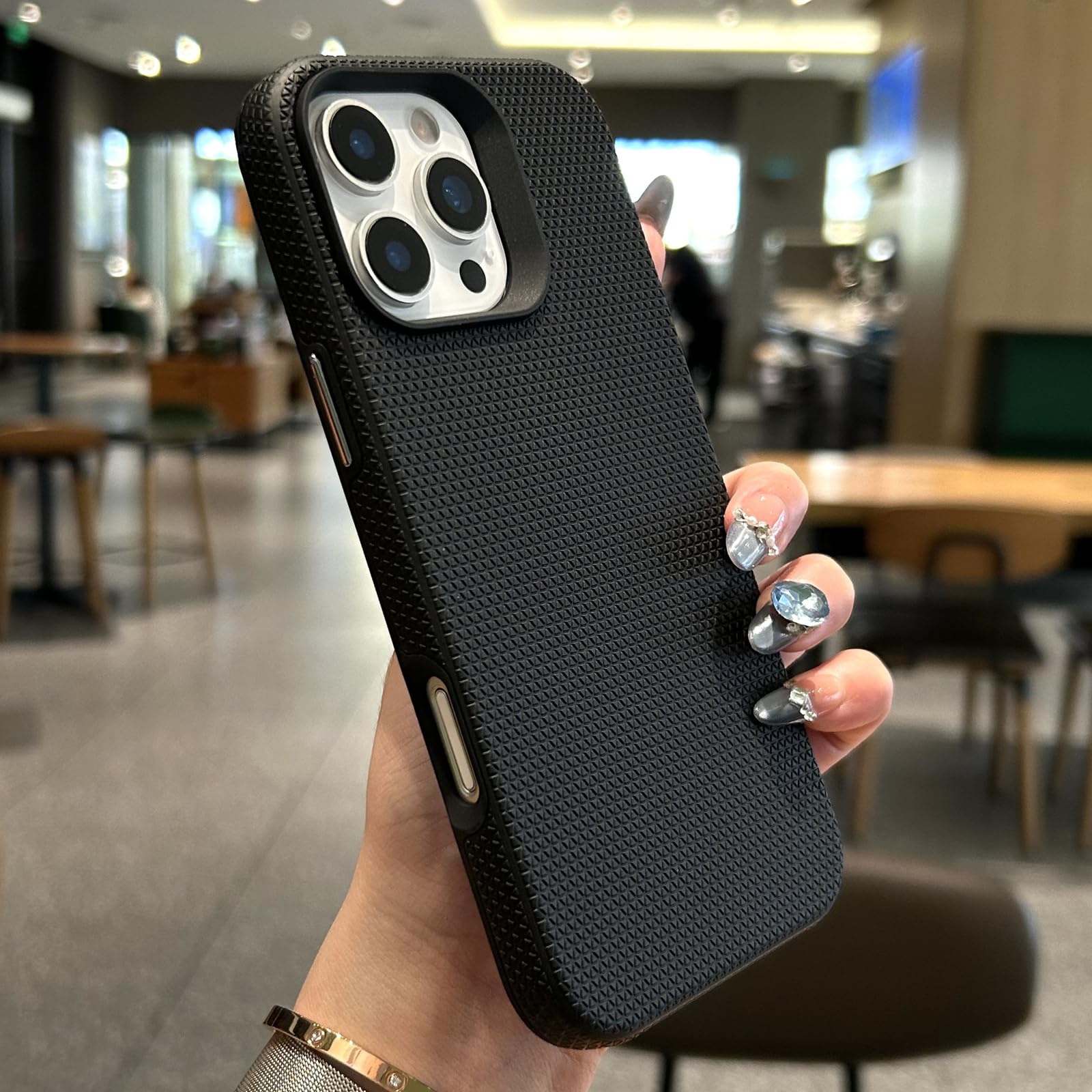 Roymonkey For Iphone 16 Pro Max Case Compatible With Magsafe, Non-Slip Dual Layers, Classic Hybrid Hard Back Phone Case, Shockpr