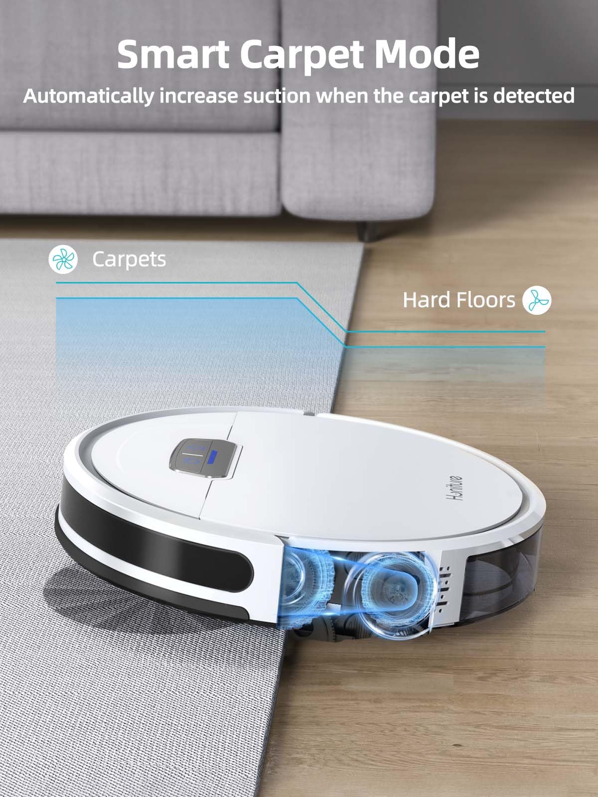 Honiture Robot Vacuum And Mop Combo, 4000Pa Strong Suction, G20 Robot Vacuum Cleaner With Self Charging, 150Mins Max, App&Remote