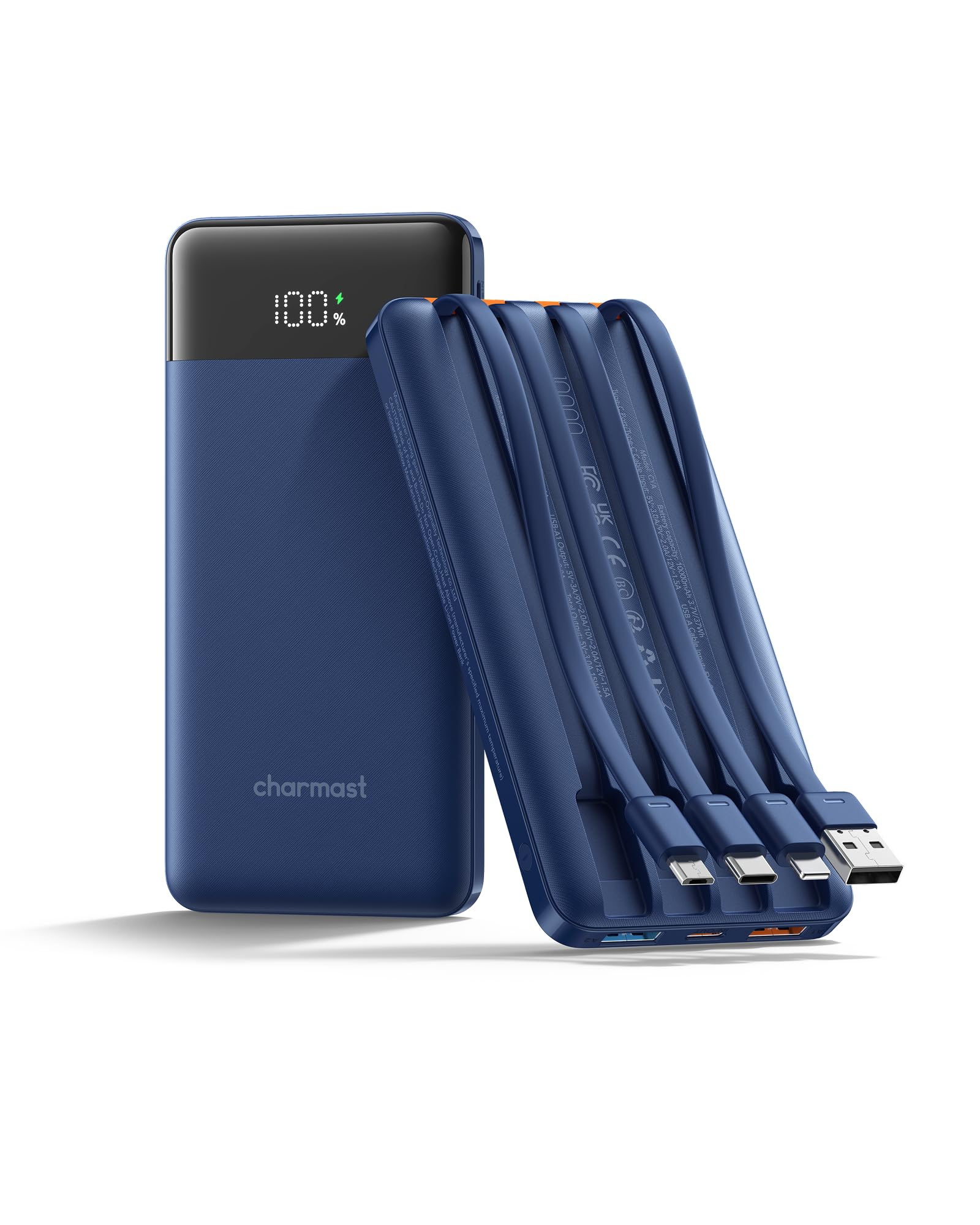 charmast Portable Charger Fast Charging,Builtin 4 Cables,6 Outs & 4 Inputs