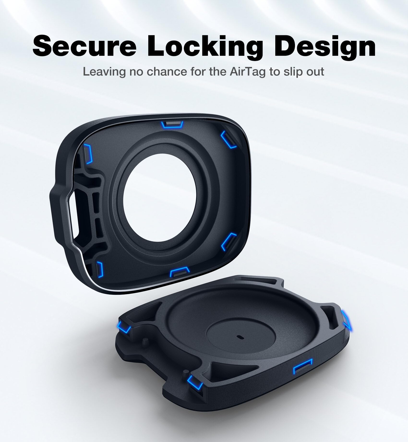 Suritch For Apple Airtag Holder, Airtag Case With Anti Lost Carabiner, Shockproof Tpu Protective Airtag Keychain For Kids, Keys,