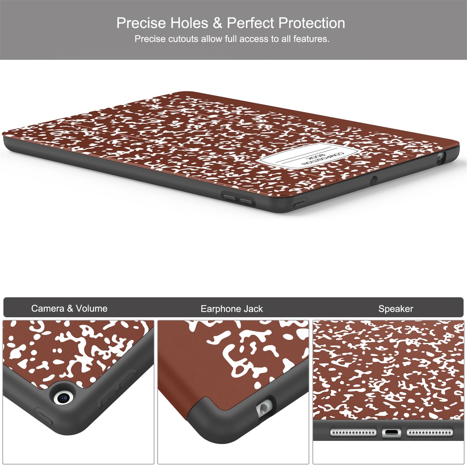 Soke Case For Ipad 9Th Generation 2021/8Th Gen 2020/7Th Gen 2019 With Pencil Holder   Premium Shockproof Case With Soft Tpu Back Cover & Auto Sleep/Wake For Ipad 10.2 Inch, Book Brown